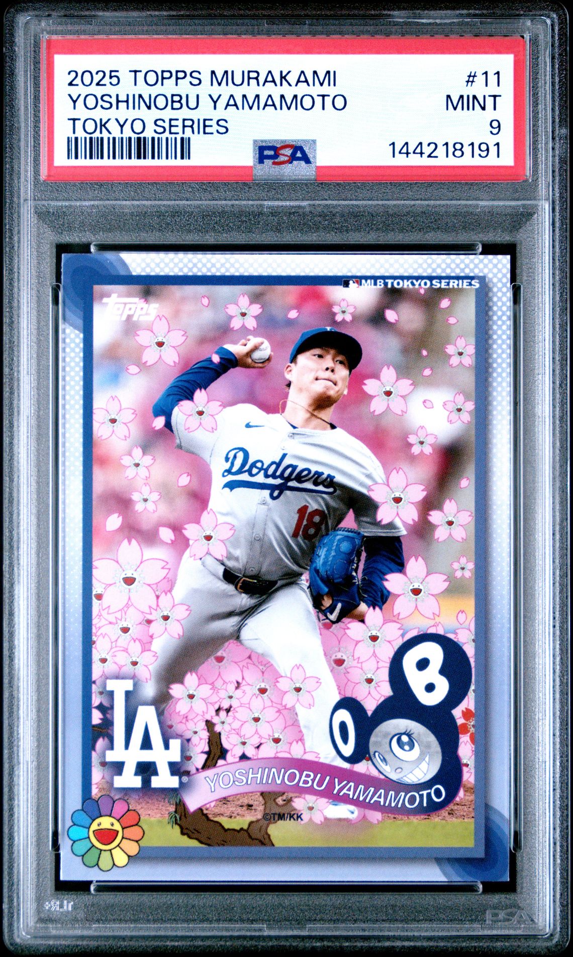 2025 Topps Takashi Murakami + Mlb World Tour Tokyo Series Yoshinobu Yamamoto #11 Mint 9 front