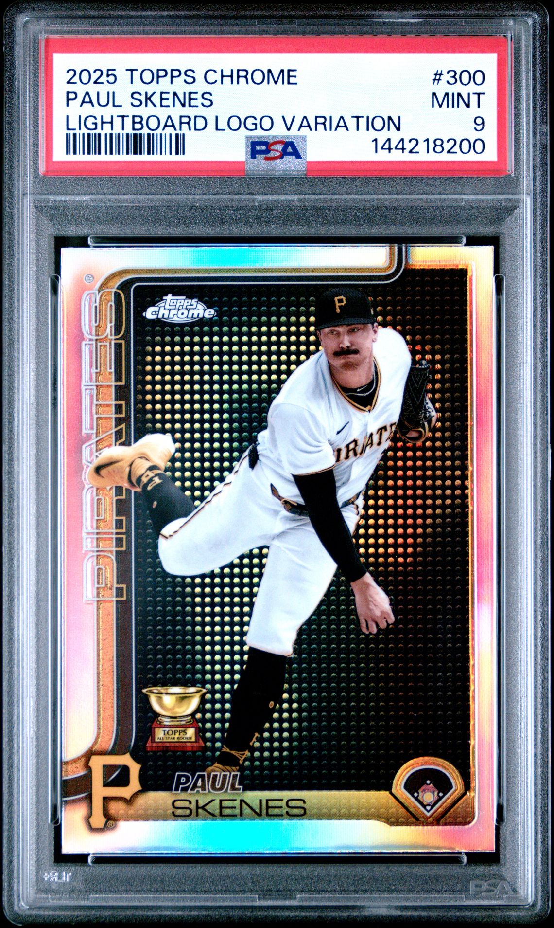 2025 Topps Chrome Paul Skenes #300 (Lightboard Logo Variation) Mint 9 front
