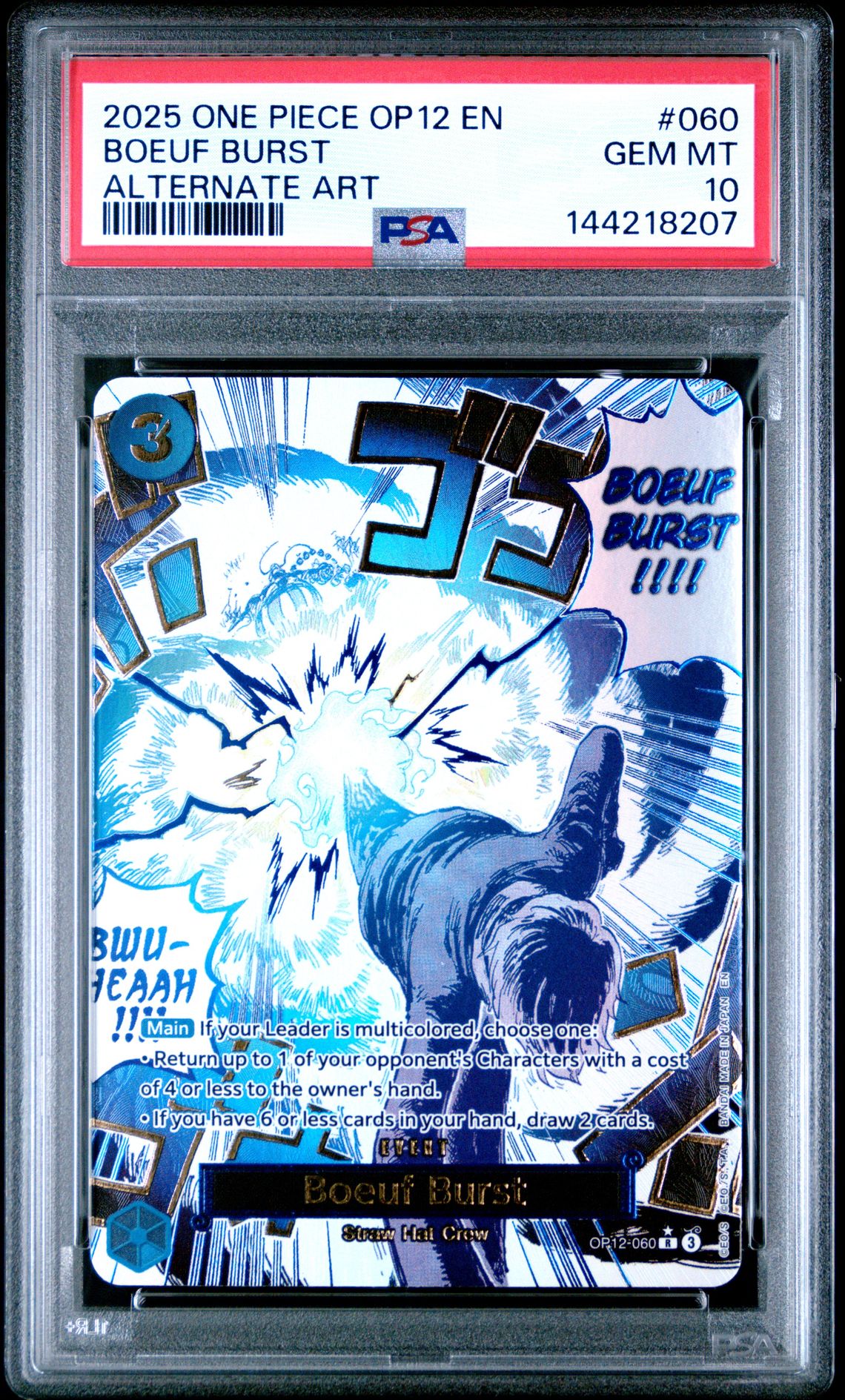 2025 One Piece Op12-Legacy Of The Master Boeuf Burst #060 (Alternate Art) Gem Mt 10 front