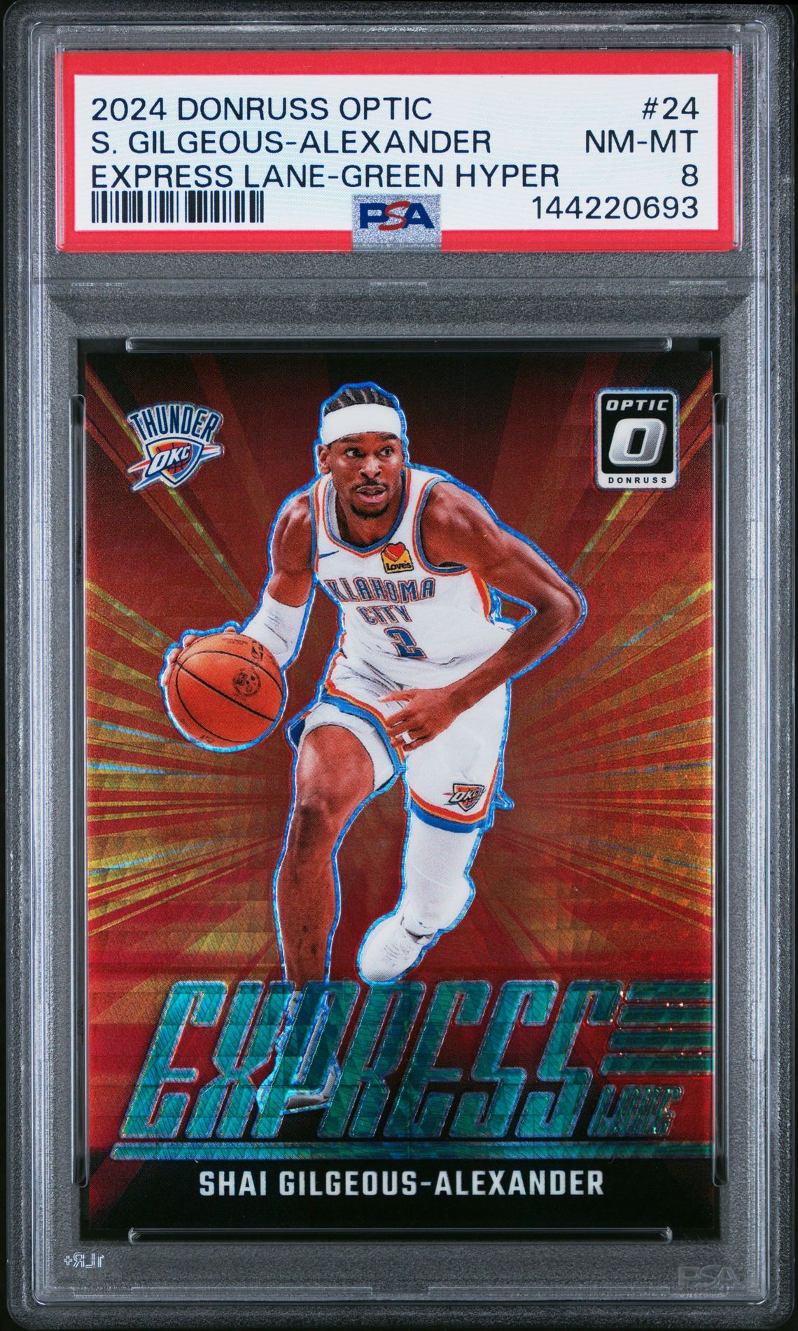 2024 Panini PANINI DONRUSS OPTIC EXPRESS LANE GREEN HYPER #24 S. Gilgeous-Alexander front