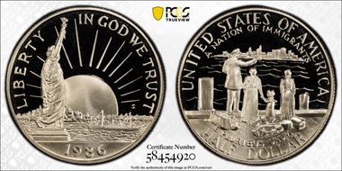 1986-S 50C Statue Of Liberty PR68DCAM