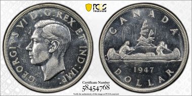 1947 S$1 Pointed 7 w/Dot N1