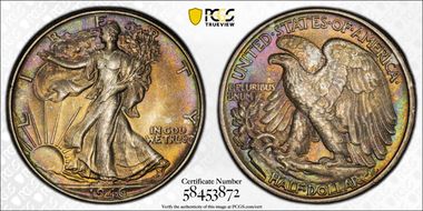 1946 50C Doubled Die Reverse MS65