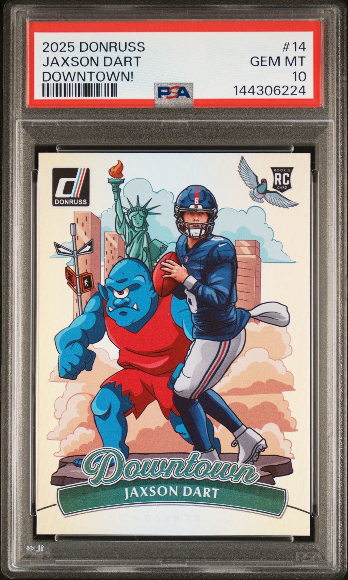 2025 Panini Donruss Downtown! Jaxson Dart #14 Gem Mt 10 front