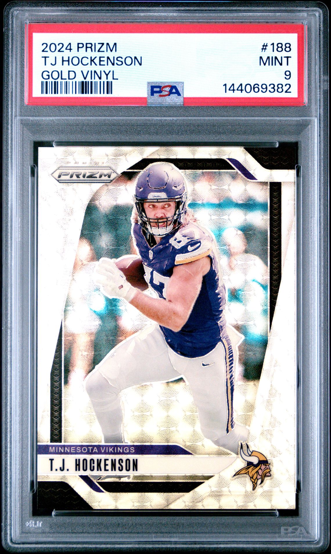 2024 Panini Prizm Tj Hockenson #188 (Gold Vinyl) Mint 9 front