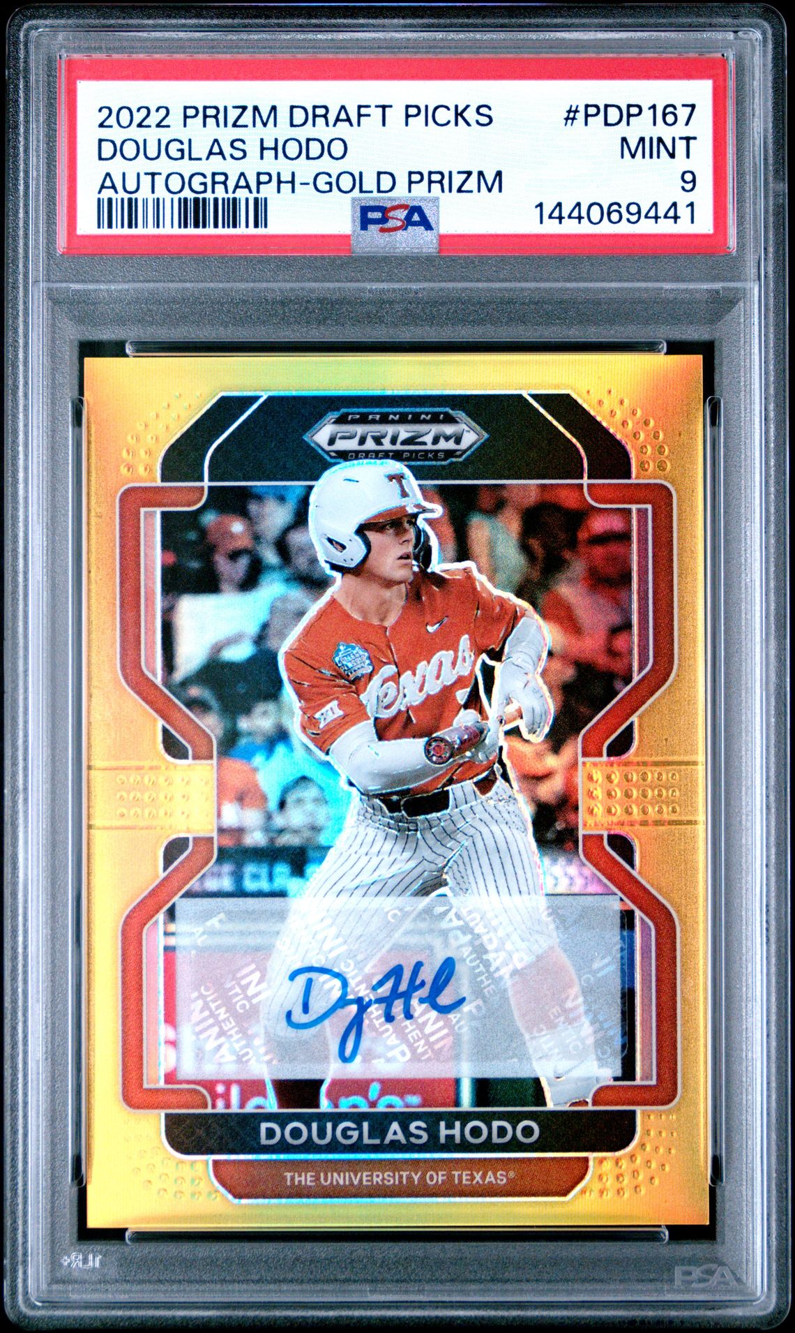 2022 Panini Prizm Draft Picks Douglas Hodo #Pdp167 (Autograph-Gold Prizm) Mint 9 front
