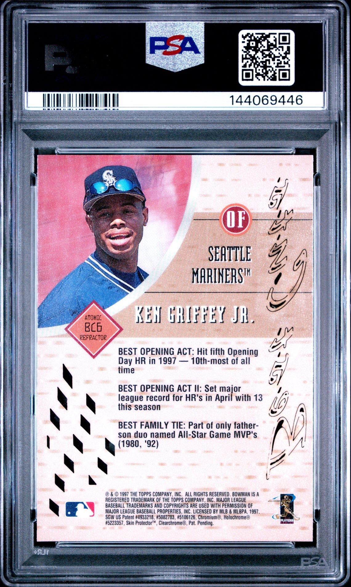 1997 Bowman's Best Cuts Ken Griffey Jr. #Bc6 (Atomic Refractor) Nm-Mt 8 back