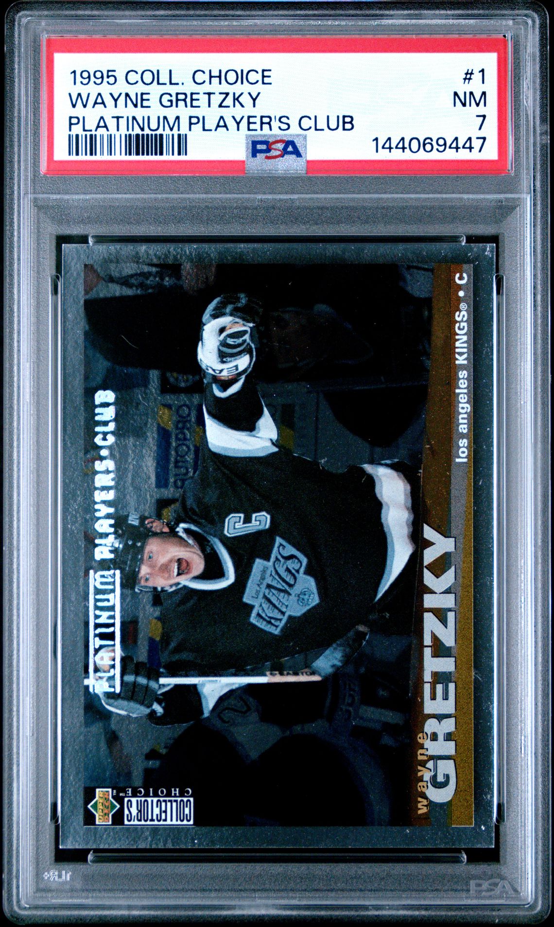 1995 Collector's Choice Wayne Gretzky #1 (Platinum Player's Club) Nm 7 front