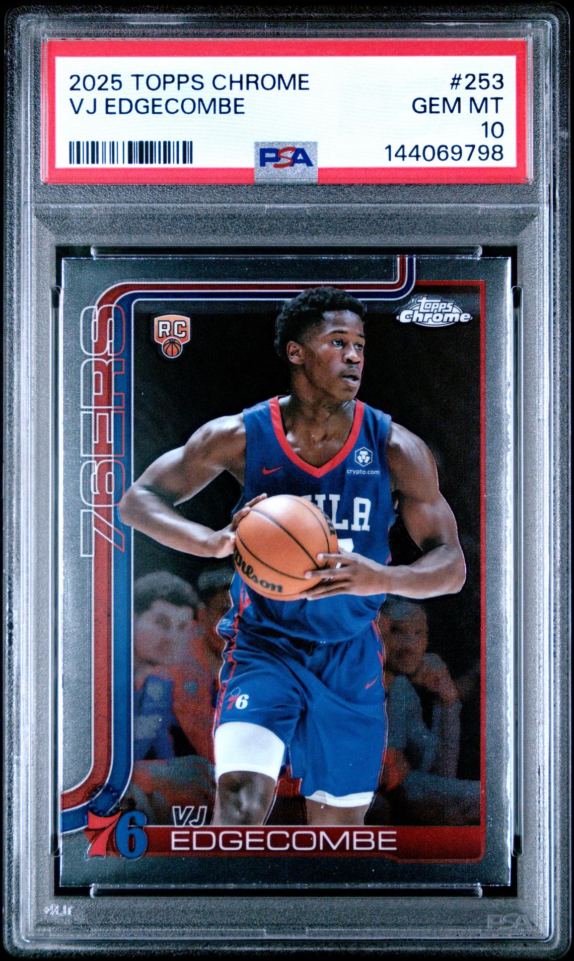 2025 Topps Chrome Vj Edgecombe #253 Gem Mt 10 front