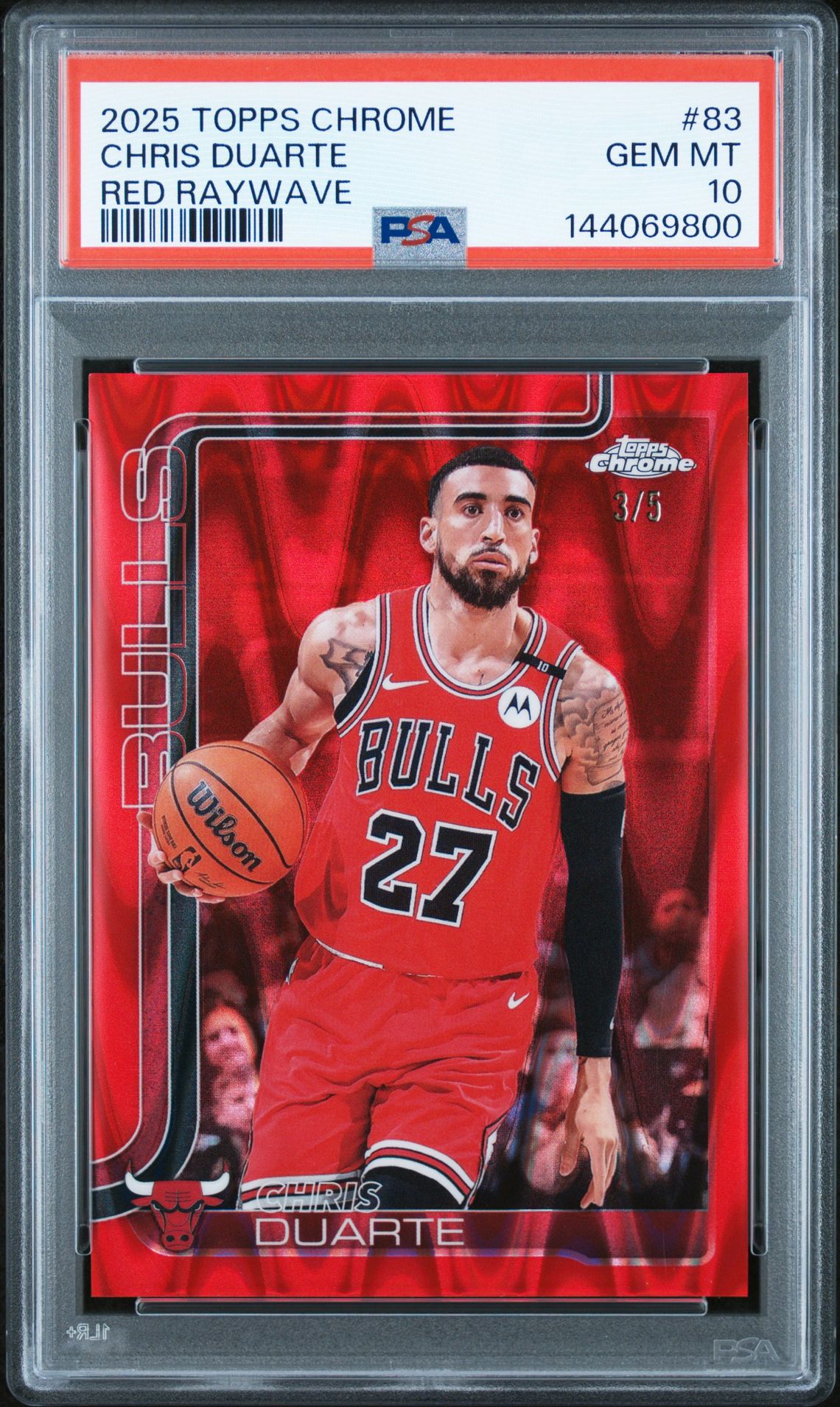 2025 Topps Chrome Chris Duarte #83 (Red Raywave) Gem Mt 10 front