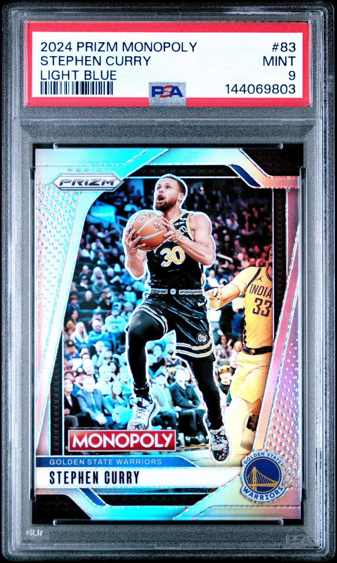 2024 Panini Prizm Monopoly Stephen Curry #83 (Light Blue) Mint 9 front
