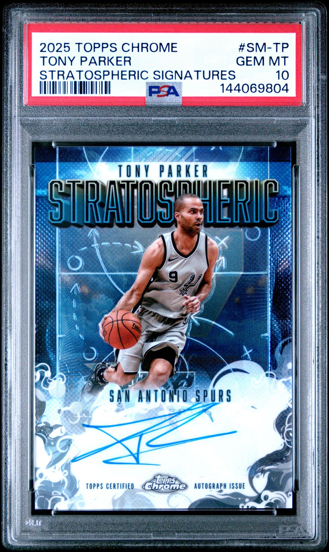 2025 Topps Chrome Stratospheric Signatures Tony Parker #Sm-Tp Gem Mt 10 front