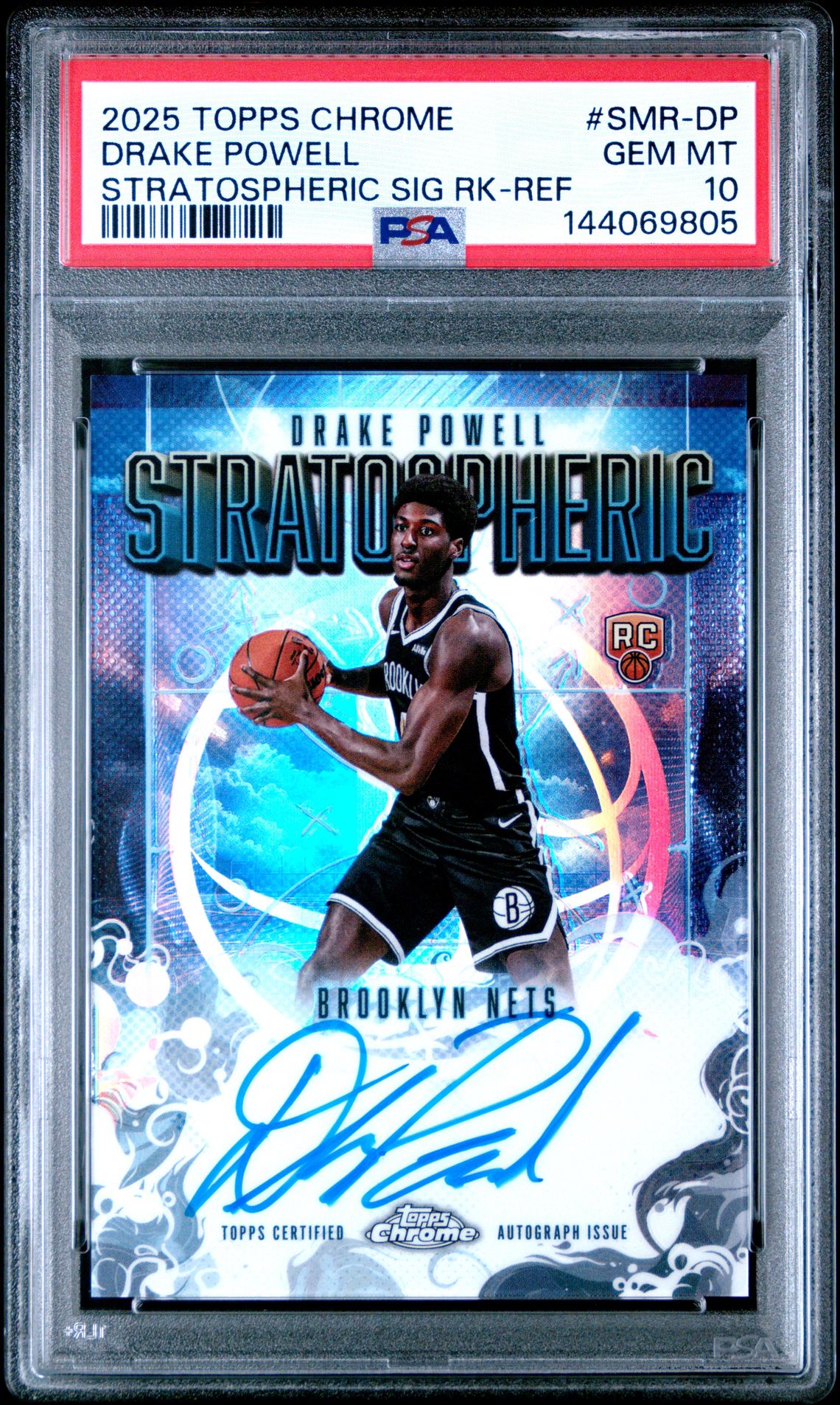 2025 Topps Chrome Stratospheric Signatures Rookies Drake Powell #Smr-Dp (Stratospheric Sig Rk-Ref) Gem Mt 10 front