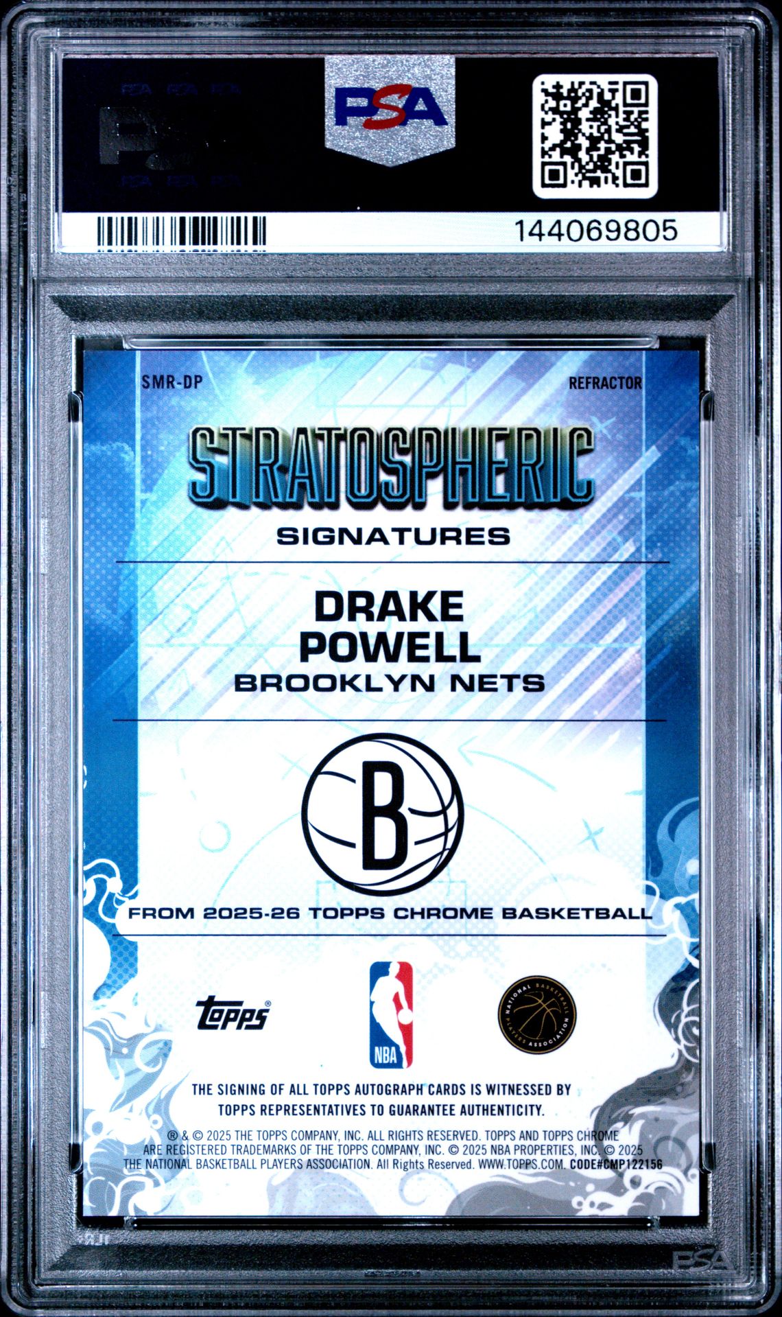 2025 Topps Chrome Stratospheric Signatures Rookies Drake Powell #Smr-Dp (Stratospheric Sig Rk-Ref) Gem Mt 10 back