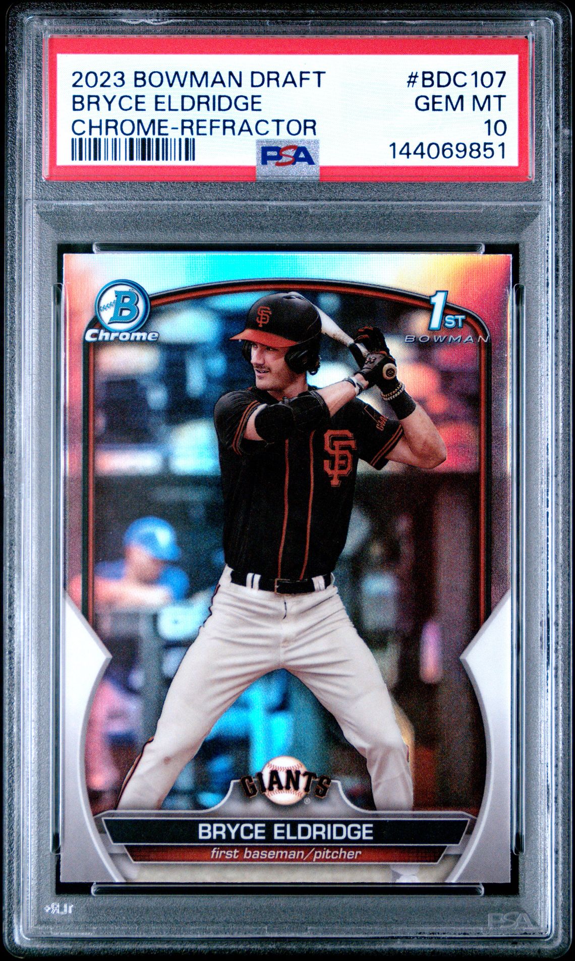 2023 Bowman Draft Bryce Eldridge #Bdc107 (Chrome-Refractor) Gem Mt 10 front