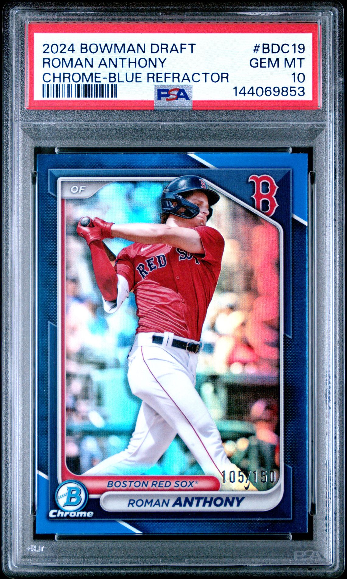 2024 Bowman Draft Roman Anthony #Bdc19 (Chrome-Blue Refractor) Gem Mt 10 front