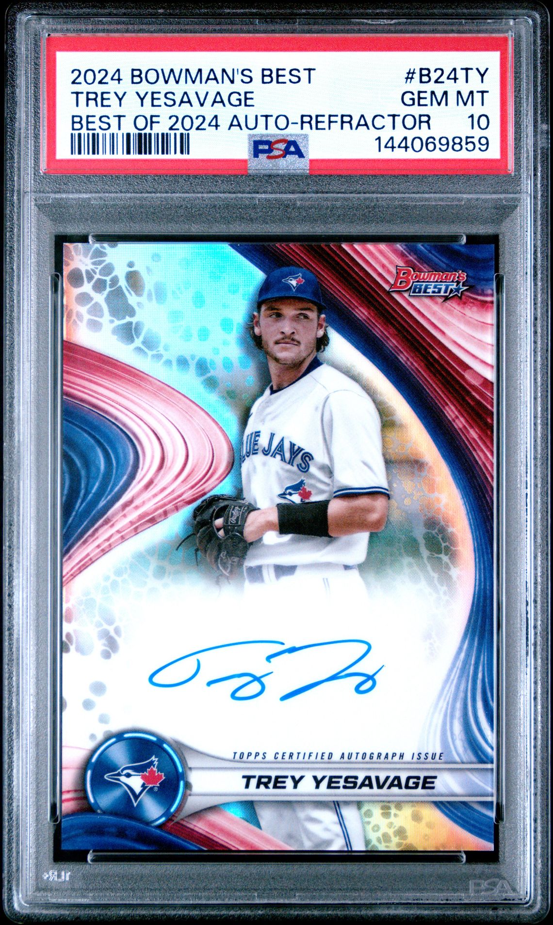 2024 Bowman's Best Best Of 2024 Autographs Trey Yesavage #B24Ty (Best Of 2024 Auto-Refractor) Gem Mt 10 front