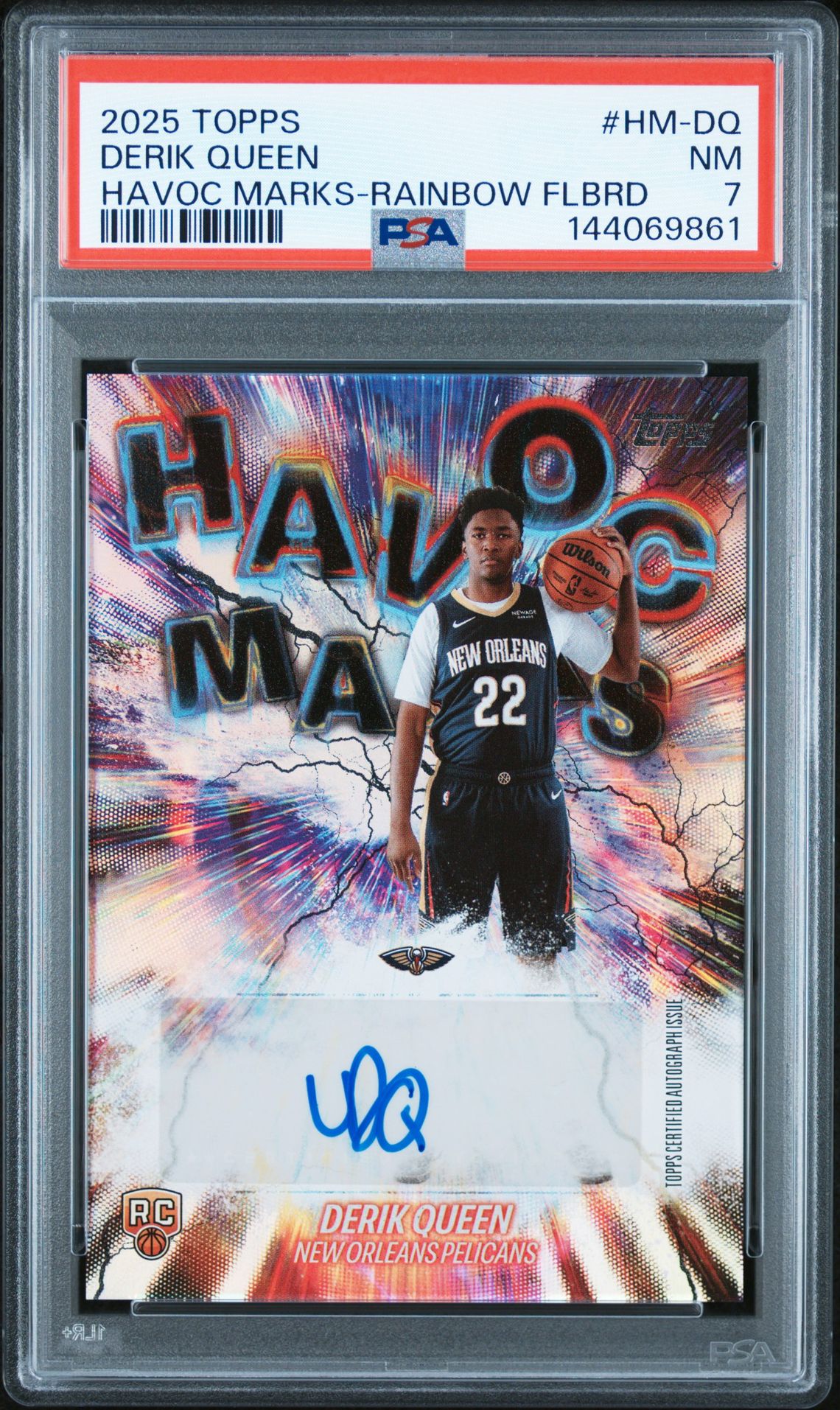 2025 Topps Havoc Marks Derik Queen #Hm-Dq (Havoc Marks-Rainbow Flbrd) Nm 7 front