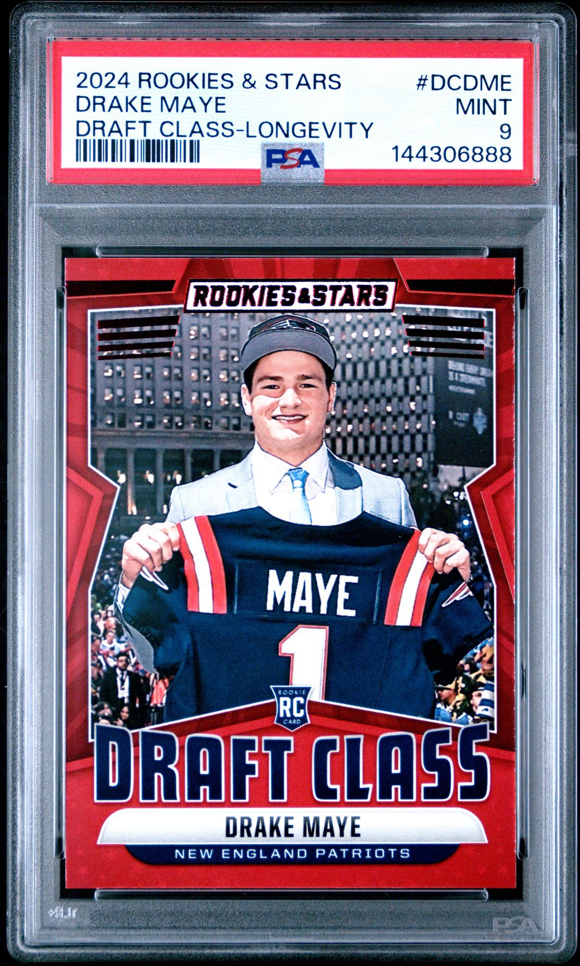 2024 Panini Rookies & Stars Draft Class Drake Maye #Dcdme (Draft Class-Longevity) Mint 9 front
