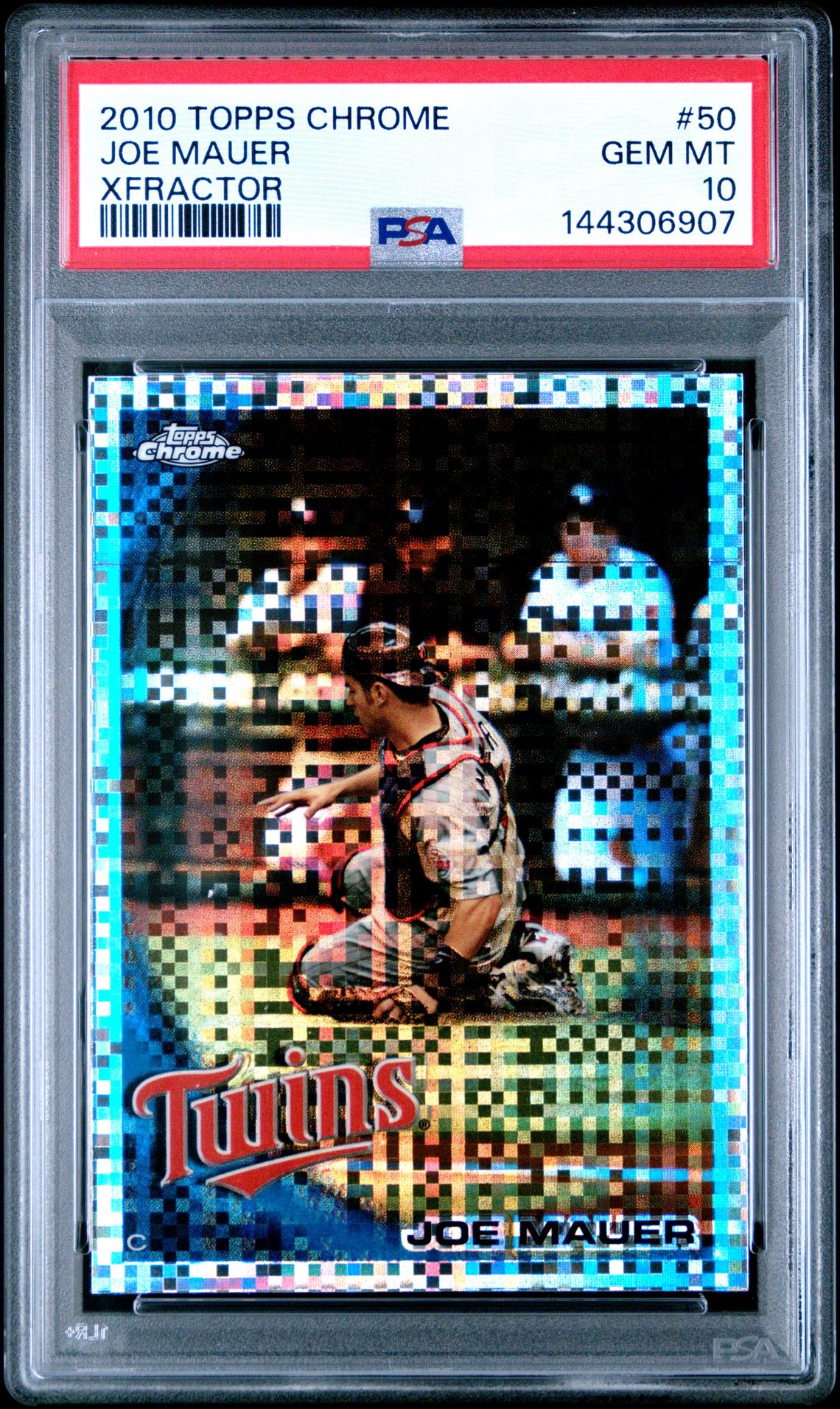 2010 Topps Chrome Joe Mauer #50 (Xfractor) Gem Mt 10 front