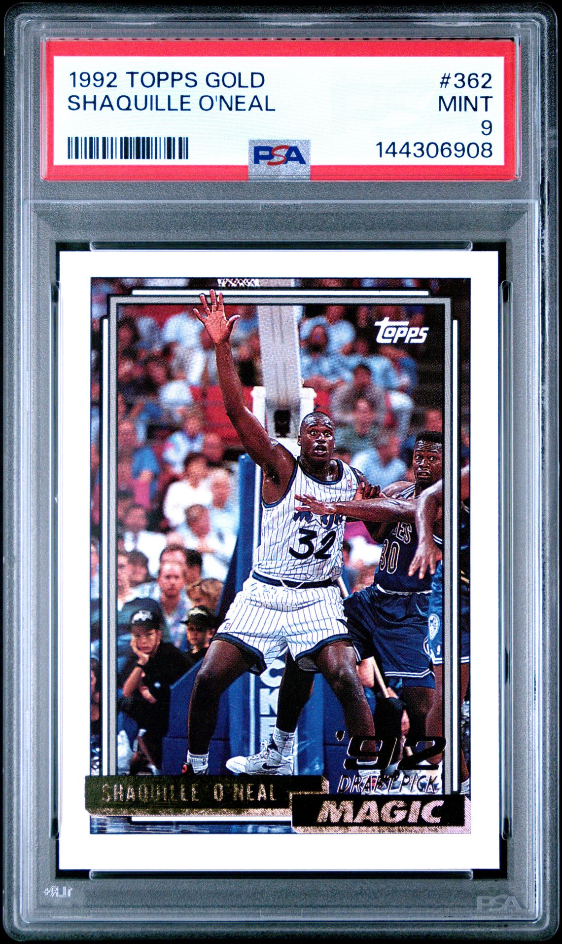 1992 Topps Gold Shaquille O'neal #362 Mint 9 front