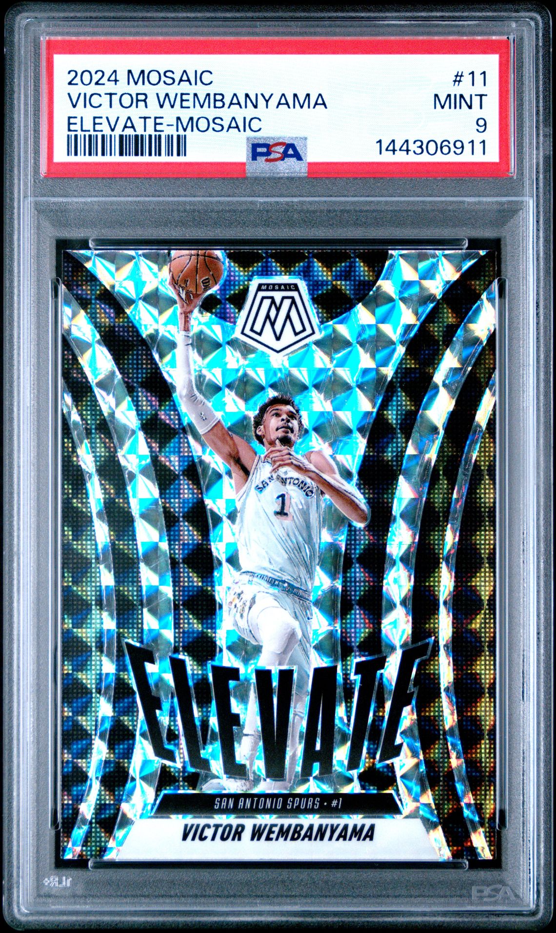 2024 Panini Mosaic Elevate Victor Wembanyama #11 (Elevate-Mosaic) Mint 9 front