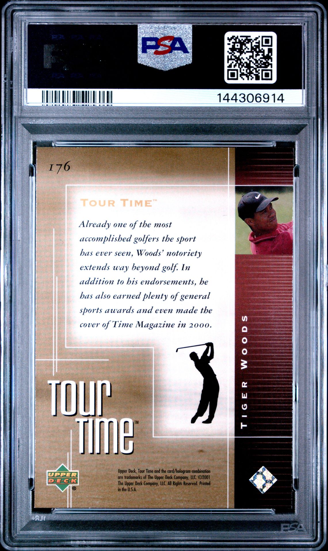 2001 Upper Deck Golf Tiger Woods #176 Mint 9 back