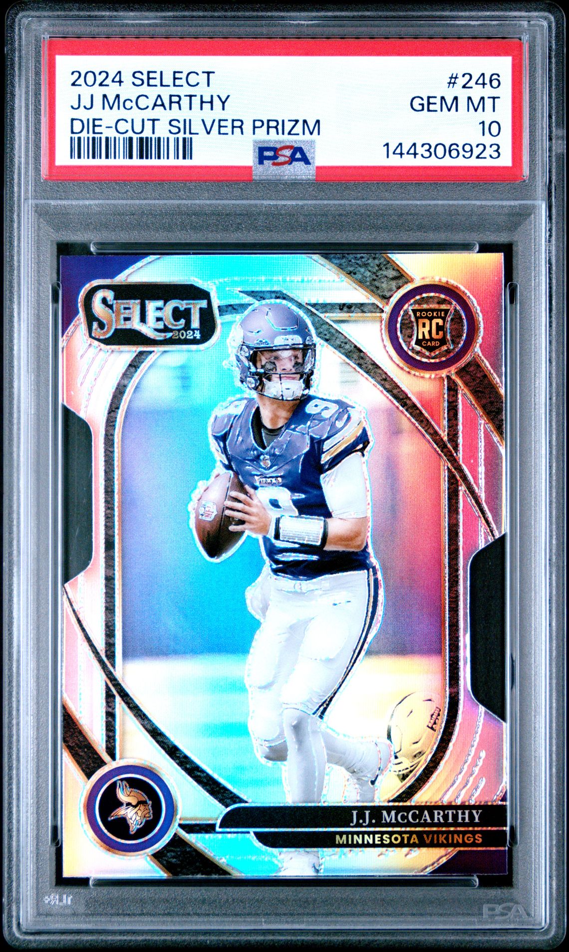2024 Panini Select Jj Mccarthy #246 (Die-Cut Silver Prizm) Gem Mt 10 front