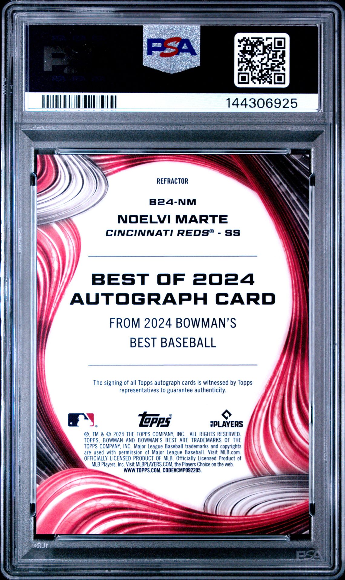 2024 Bowman's Best Best Of 2024 Autographs Noelvi Marte #B24Nm (Best Of 2024 Auto-Refractor) Mint 9 back