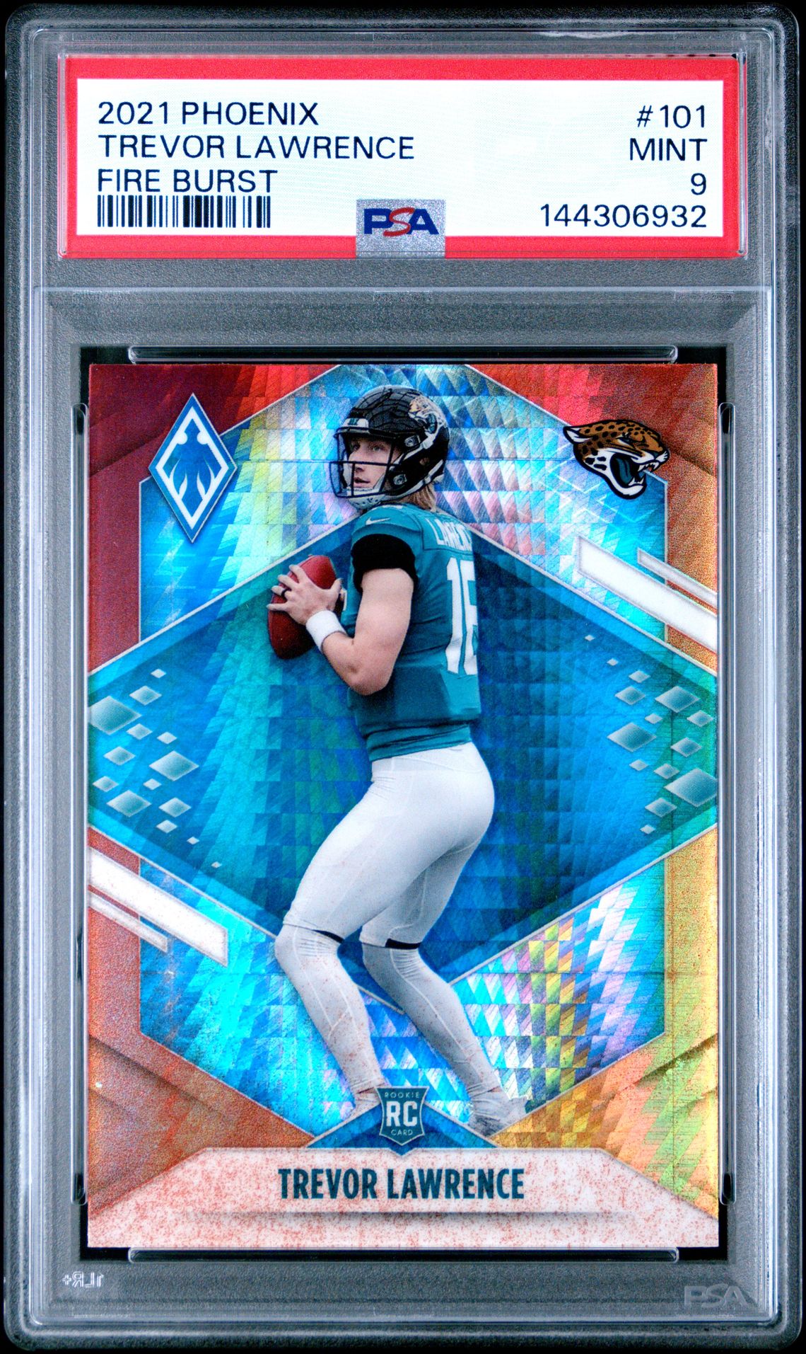 2021 Panini Phoenix Trevor Lawrence #101 (Fire Burst) Mint 9 front