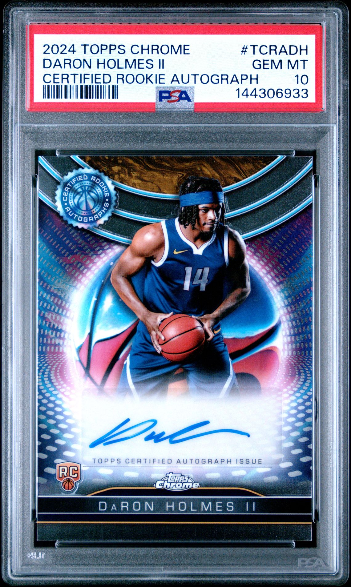 2024 Topps Chrome Certified Rookie Autographs Daron Holmes Ii #Tcradh Gem Mt 10 front