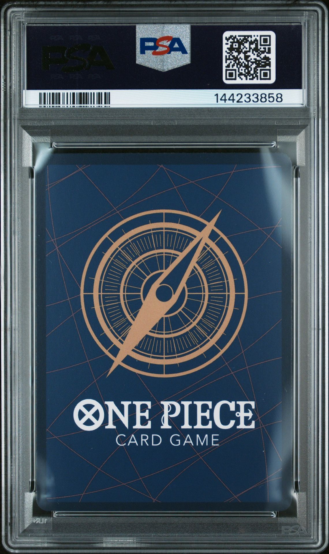 2025 One Piece Op11-A Fist Of Divine Speed G/G F/F Pistol Red Hawk #114 (Alternate Art) Gem Mt 10 back view - PSA certificate #144233858