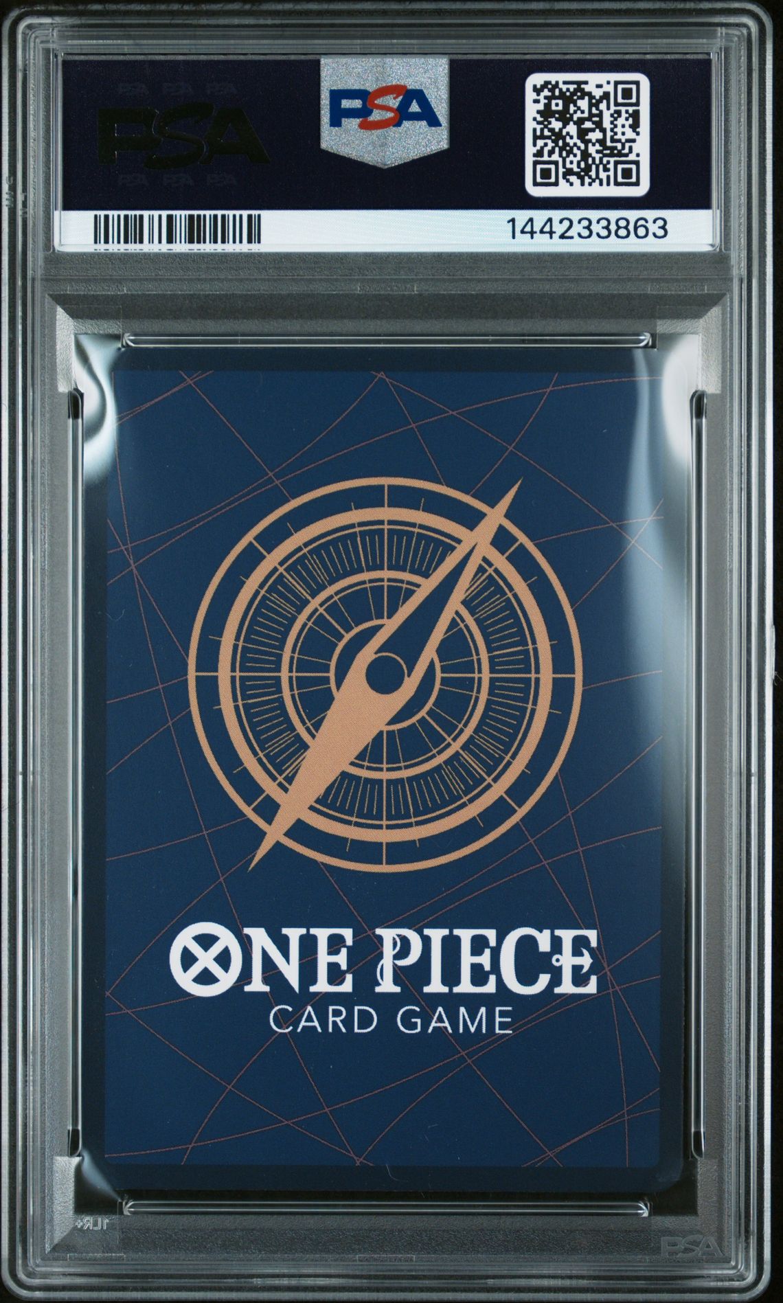 2025 One Piece Op11-A Fist Of Divine Speed Honesty Impact #018 (Alternate Art) Gem Mt 10 back view - PSA certificate #144233863