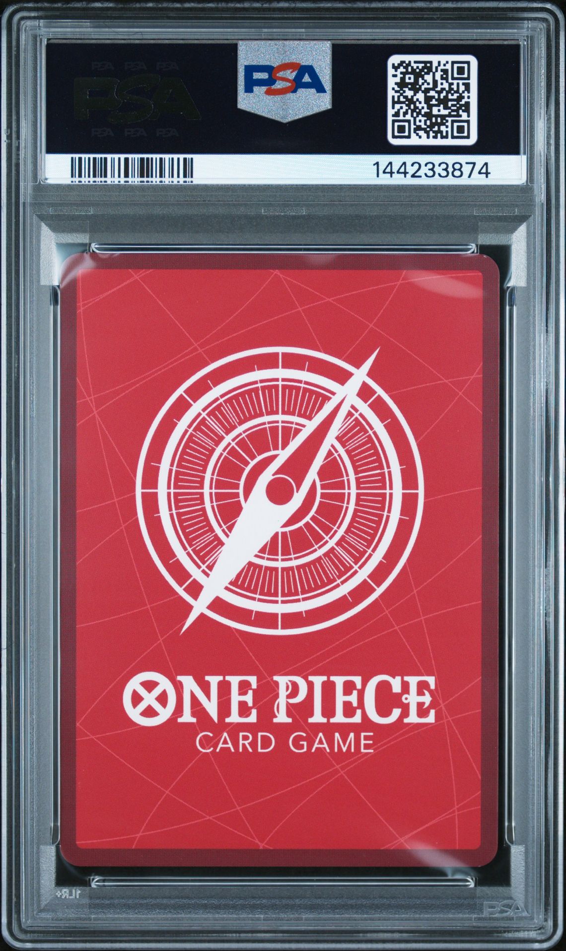 2025 One Piece Op11-A Fist Of Divine Speed Monkey D. Luffy #040 (Alternate Art) Gem Mt 10 back view - PSA certificate #144233874