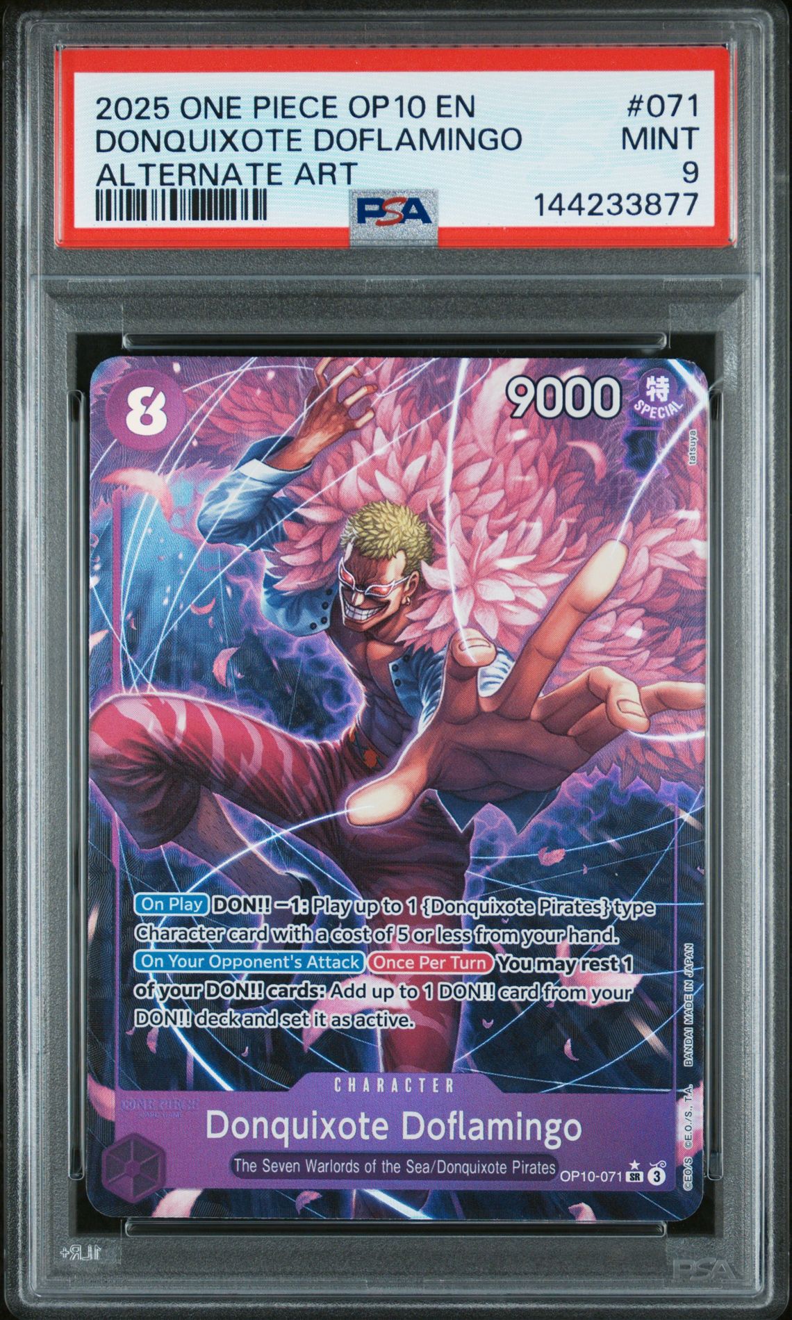 2025 One Piece Op10-Royal Blood Donquixote Doflamingo #071 (Alternate Art) Mint 9 front