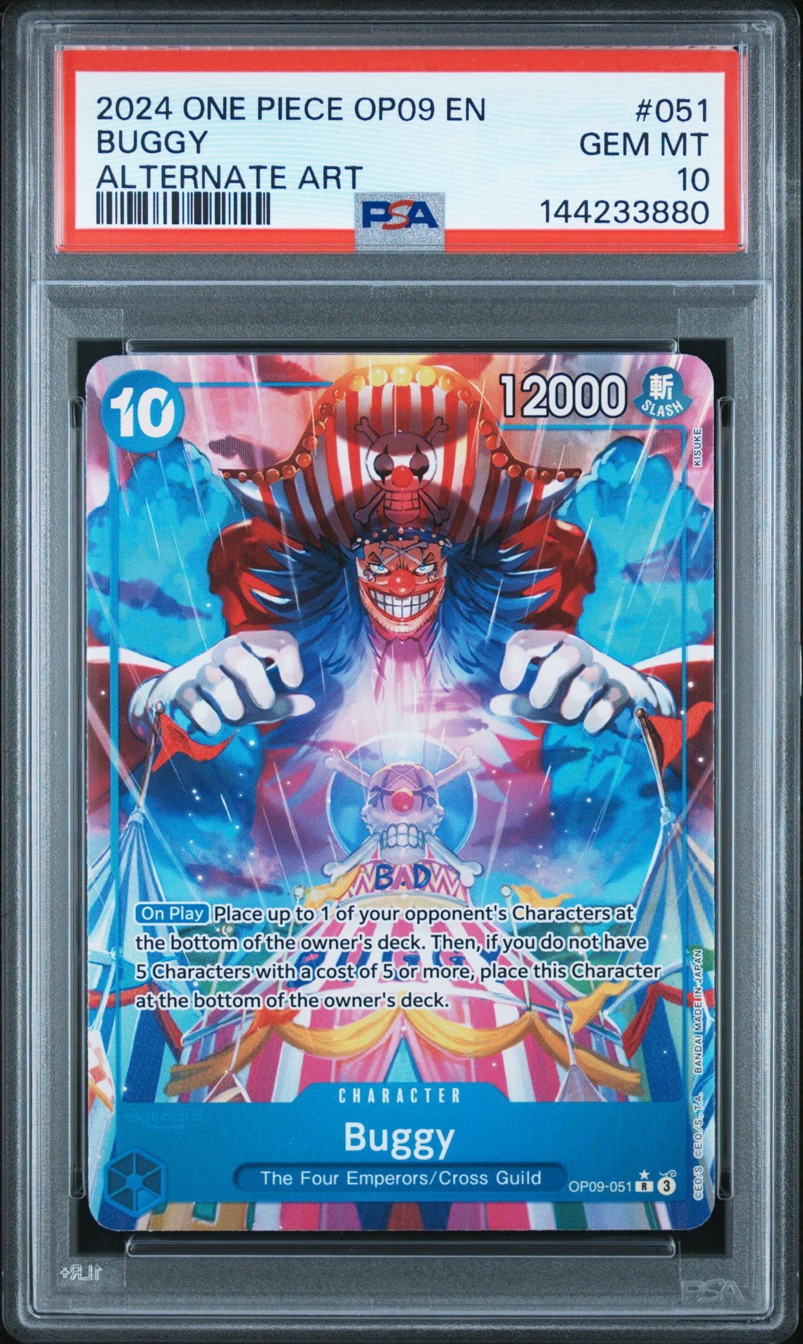 2024 One Piece Op09-Emperors In The New World Buggy #051 (Alternate Art) Gem Mt 10 front