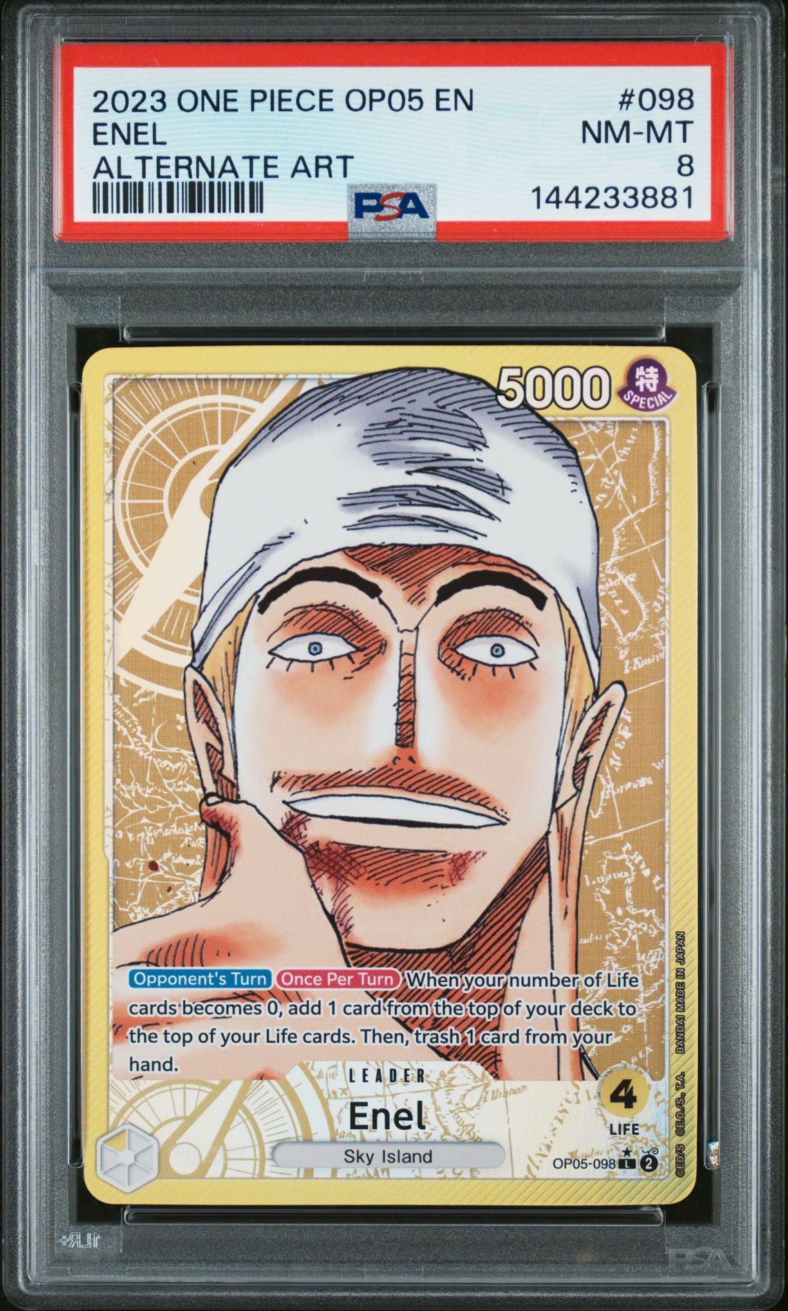 2023 One Piece Op05-Awakening Of The New Era Enel #098 (Alternate Art) Nm-Mt 8 front