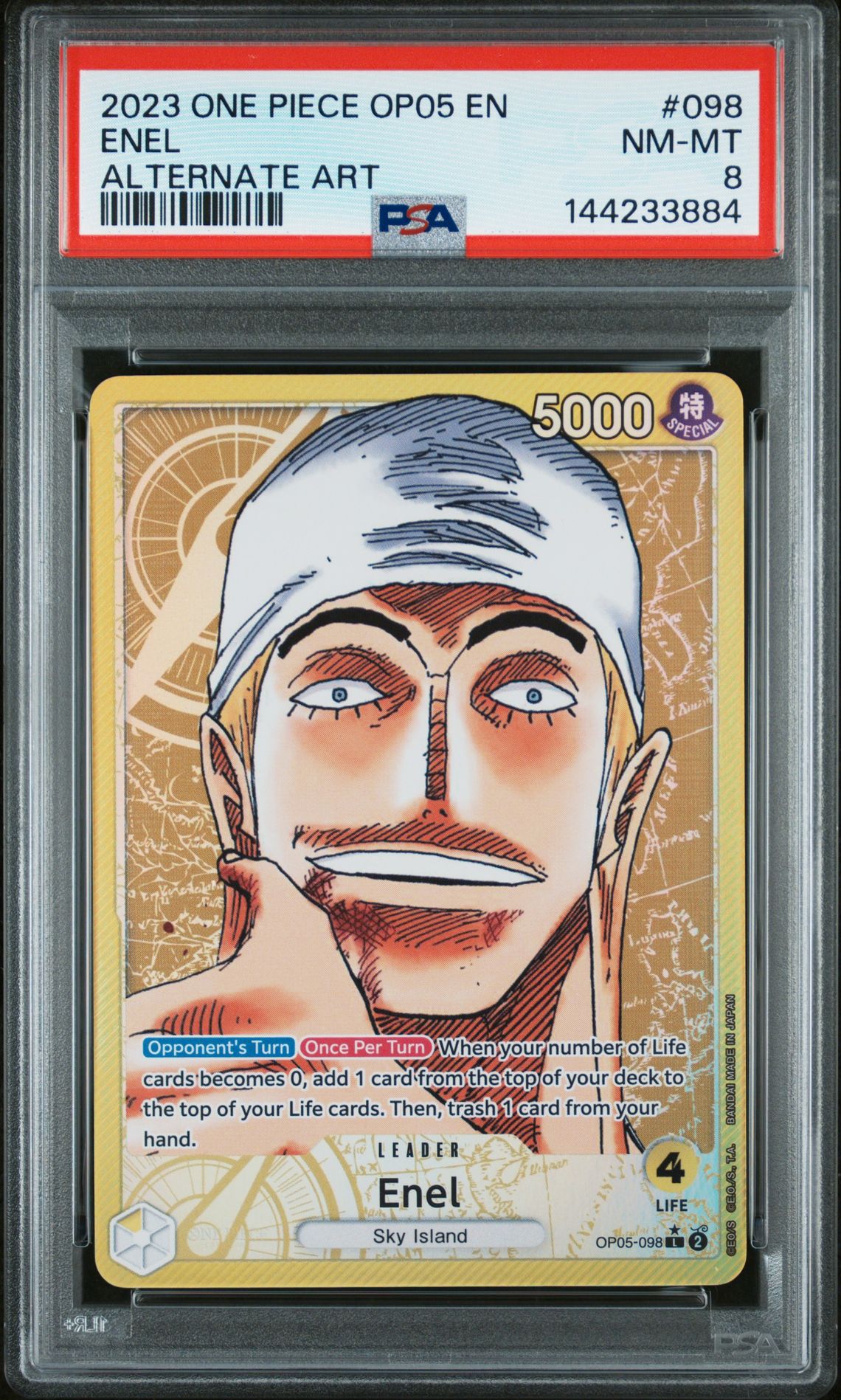 2023 One Piece Op05-Awakening Of The New Era Enel #098 (Alternate Art) Nm-Mt 8 front