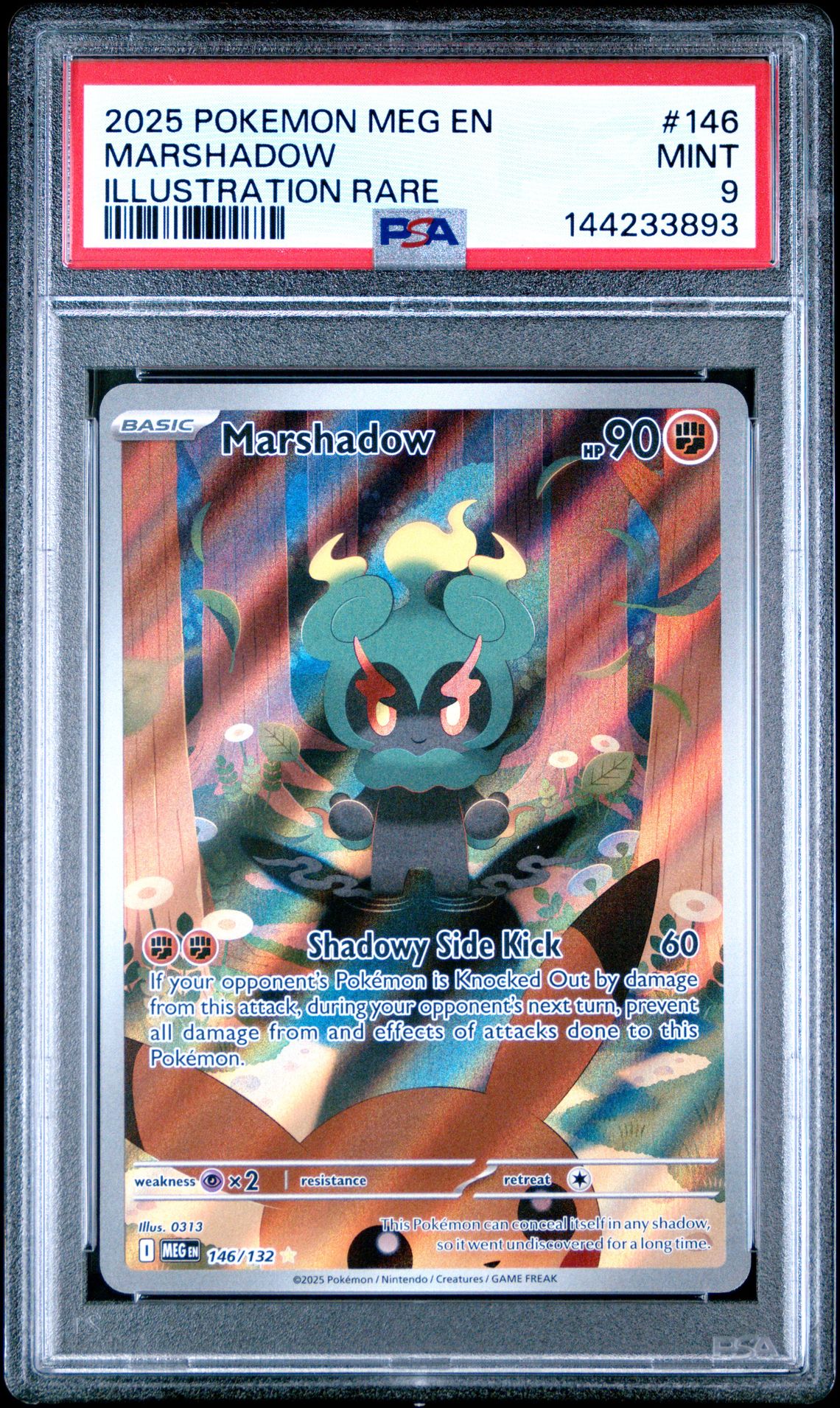 2025 Pokemon Meg En-Mega Evolution Marshadow #146 (Illustration Rare) Mint 9 front