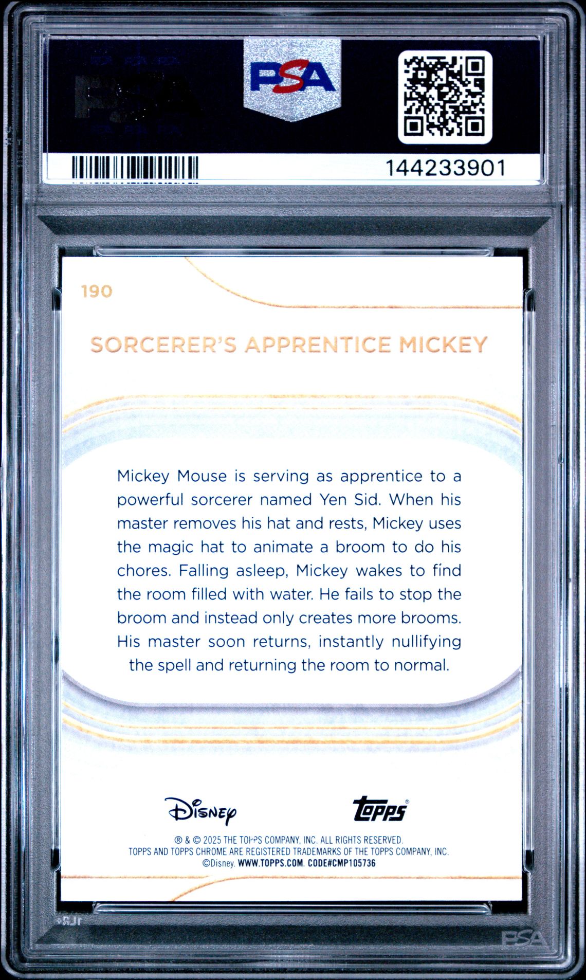 2025 Topps Chrome Disney Srcr's Apprntc Mickey #190 Nm-Mt 8 back