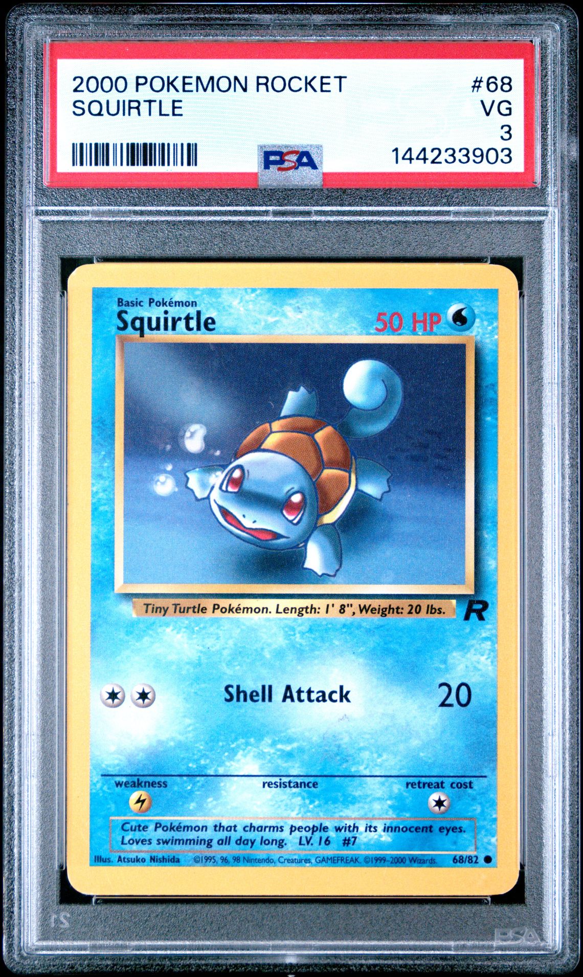 2000 Pokemon Rocket Squirtle #68 Vg 3 front