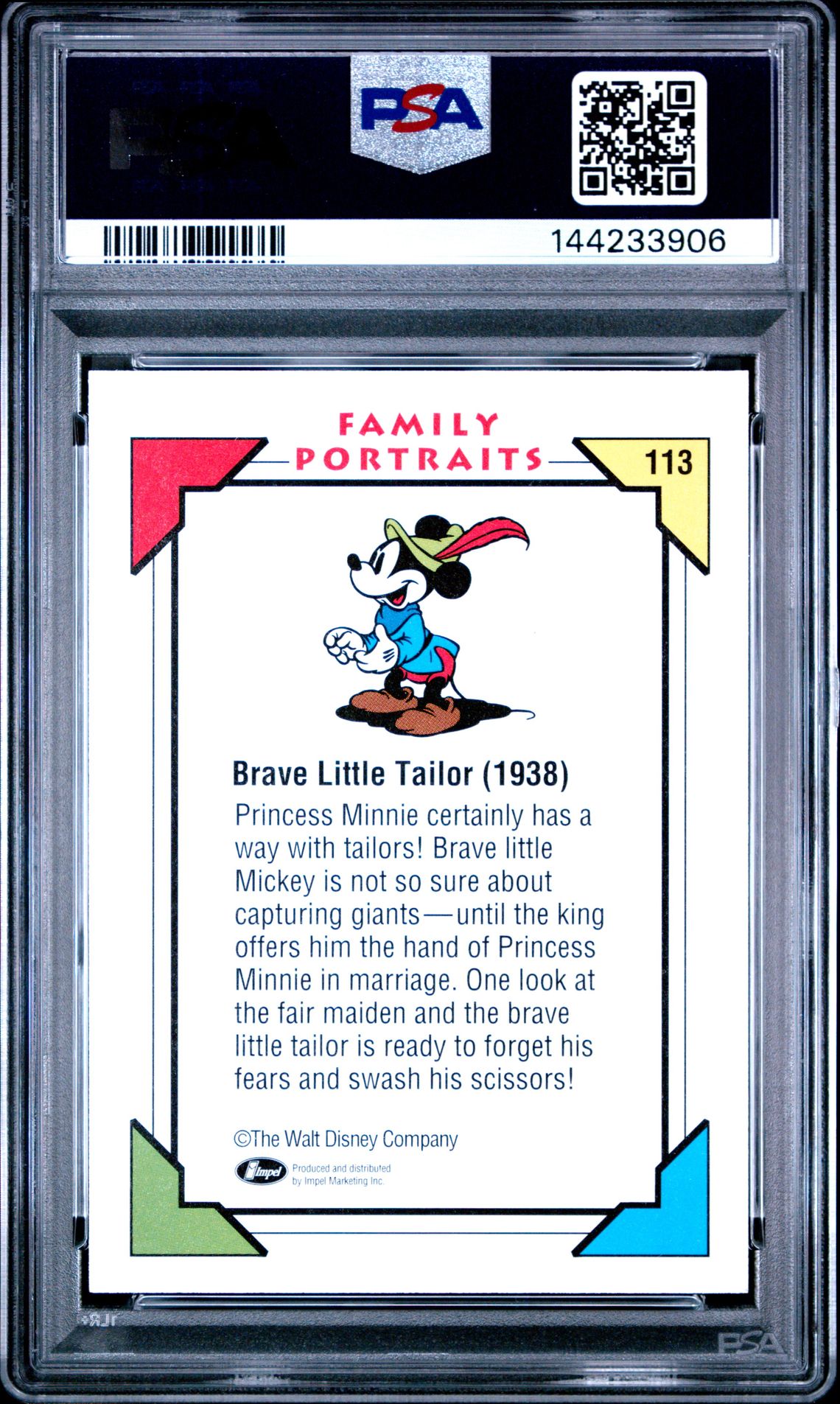 1991 Impel Disney Collector Cards Brave Little Tailor #113 (Disney Collector Cards) Ex-Mt 6 back