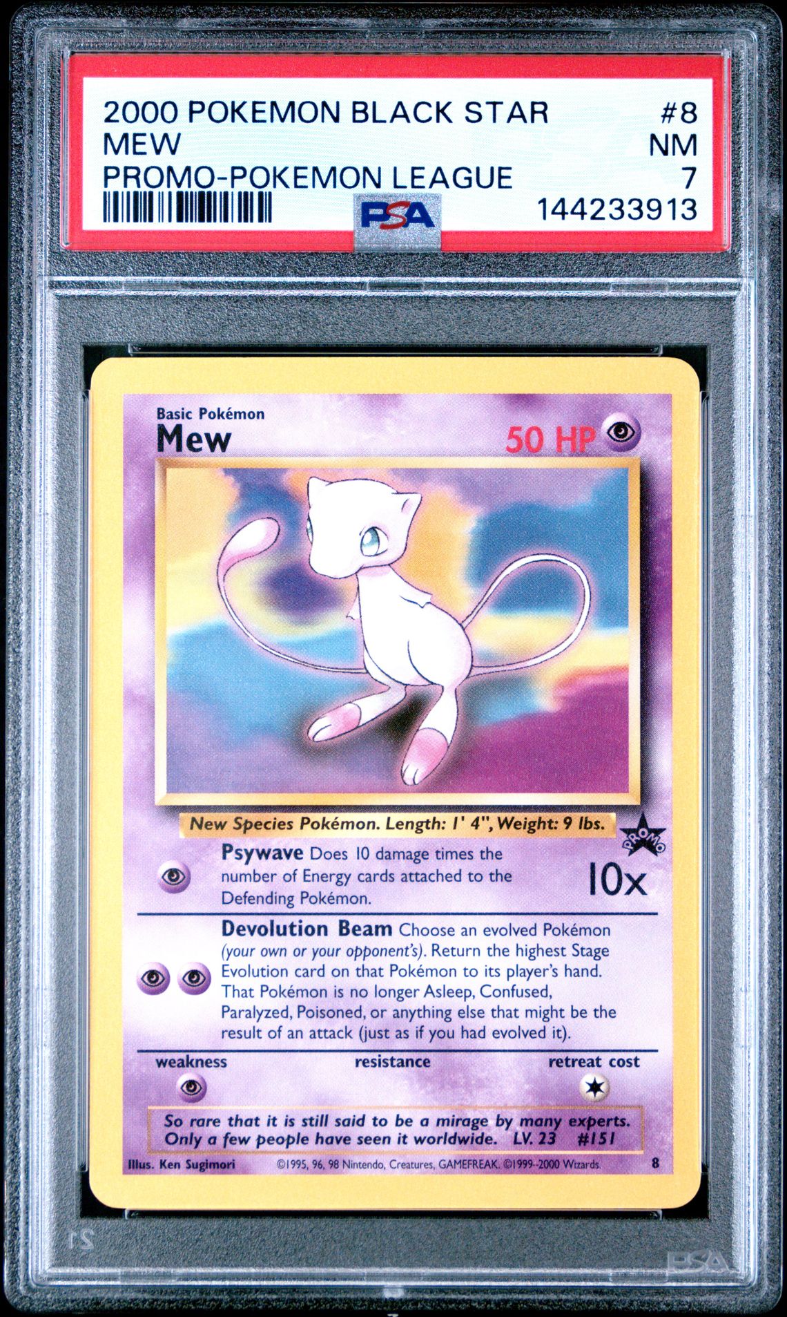 2000 Pokemon Promo Black Star Mew #8 (Promo-Pokemon League) Nm 7 front
