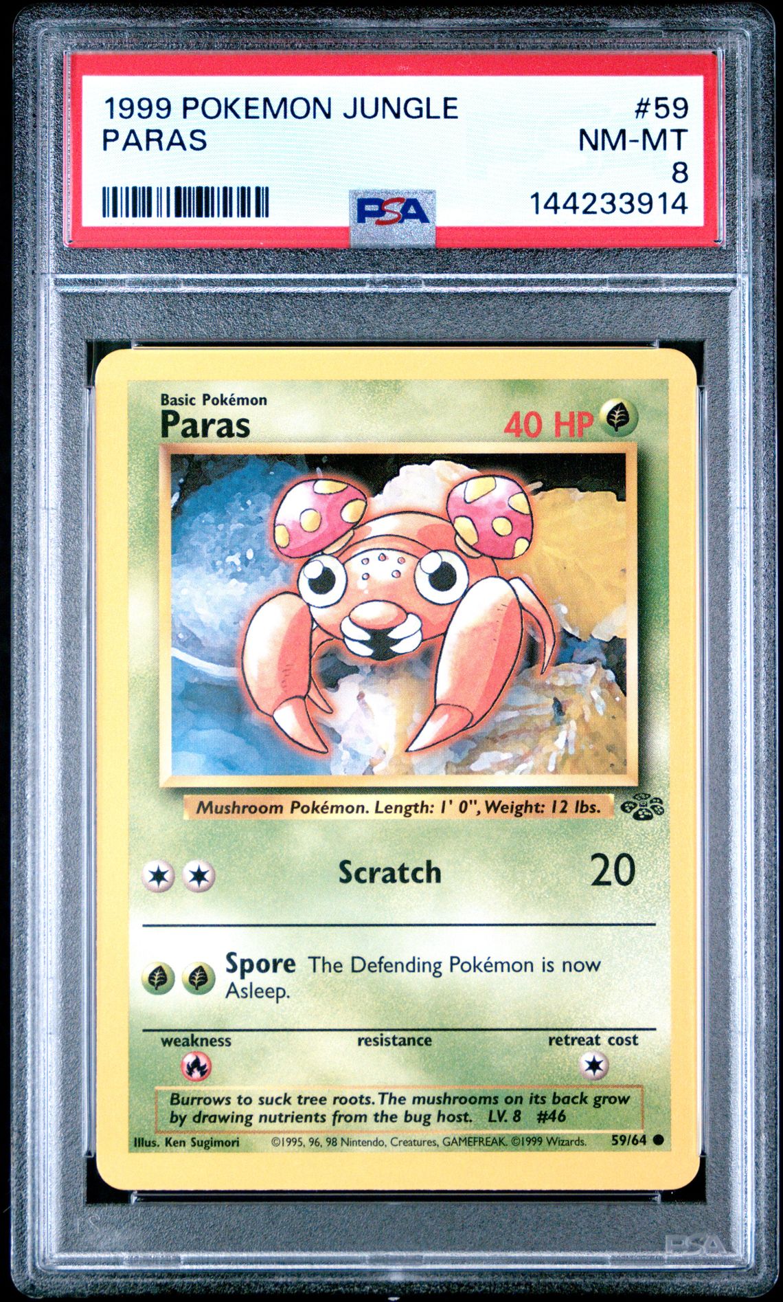 1999 Pokemon Jungle Paras #59 Nm-Mt 8 front