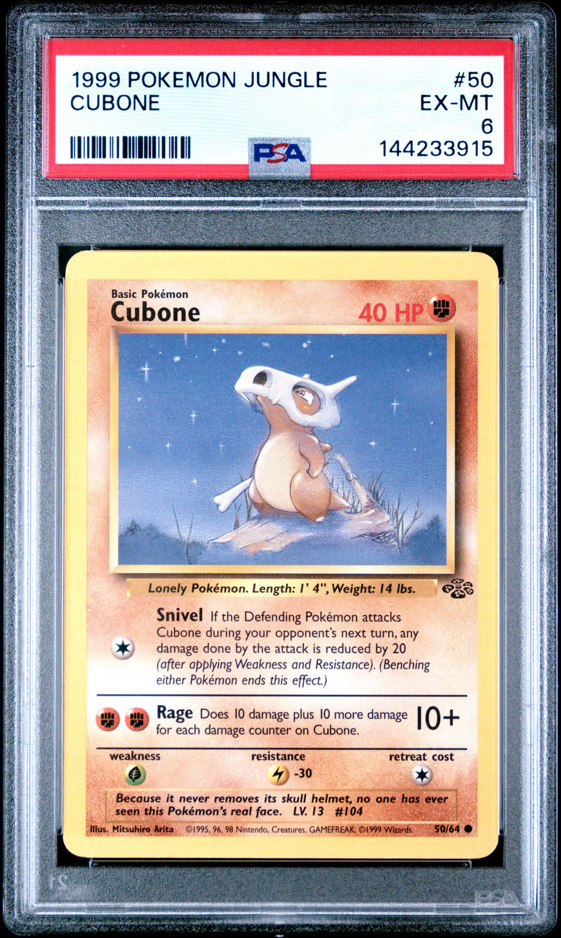 1999 Pokemon Jungle Cubone #50 Ex-Mt 6 front