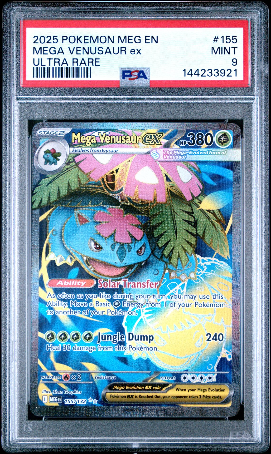2025 Pokemon Meg En-Mega Evolution Mega Venusaur Ex #155 (Ultra Rare) Mint 9 front
