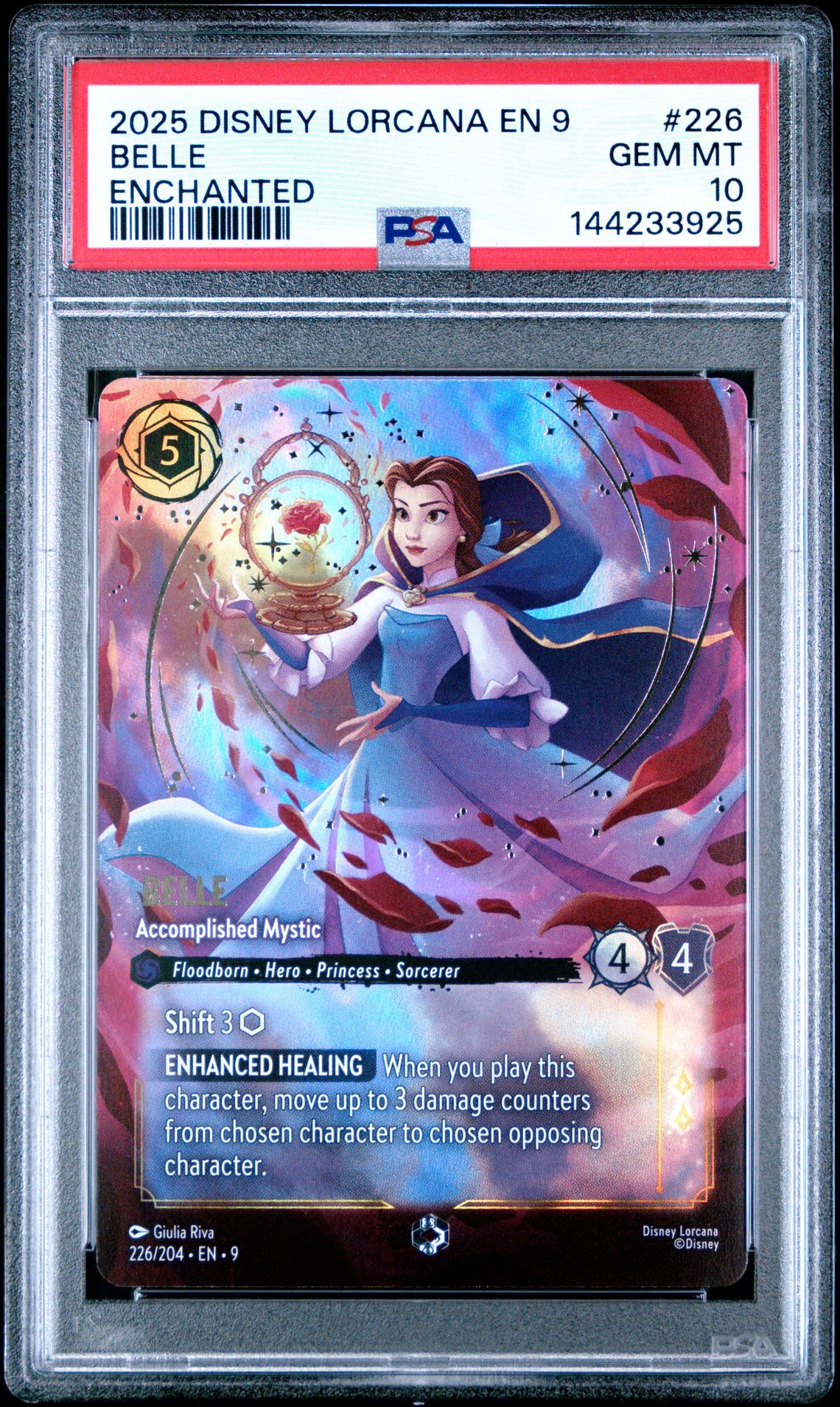 2025 Disney Lorcana En 9-Fabled Belle #226 (Enchanted) Gem Mt 10 front