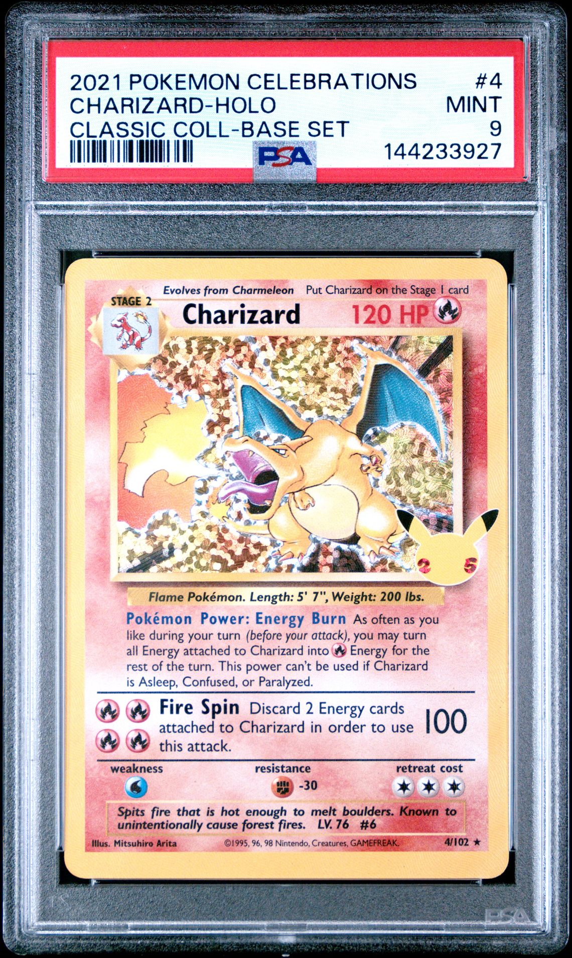 2021 Pokemon Celebrations Classic Collection Charizard-Holo #4 (Classic Coll-Base Set) Mint 9 front
