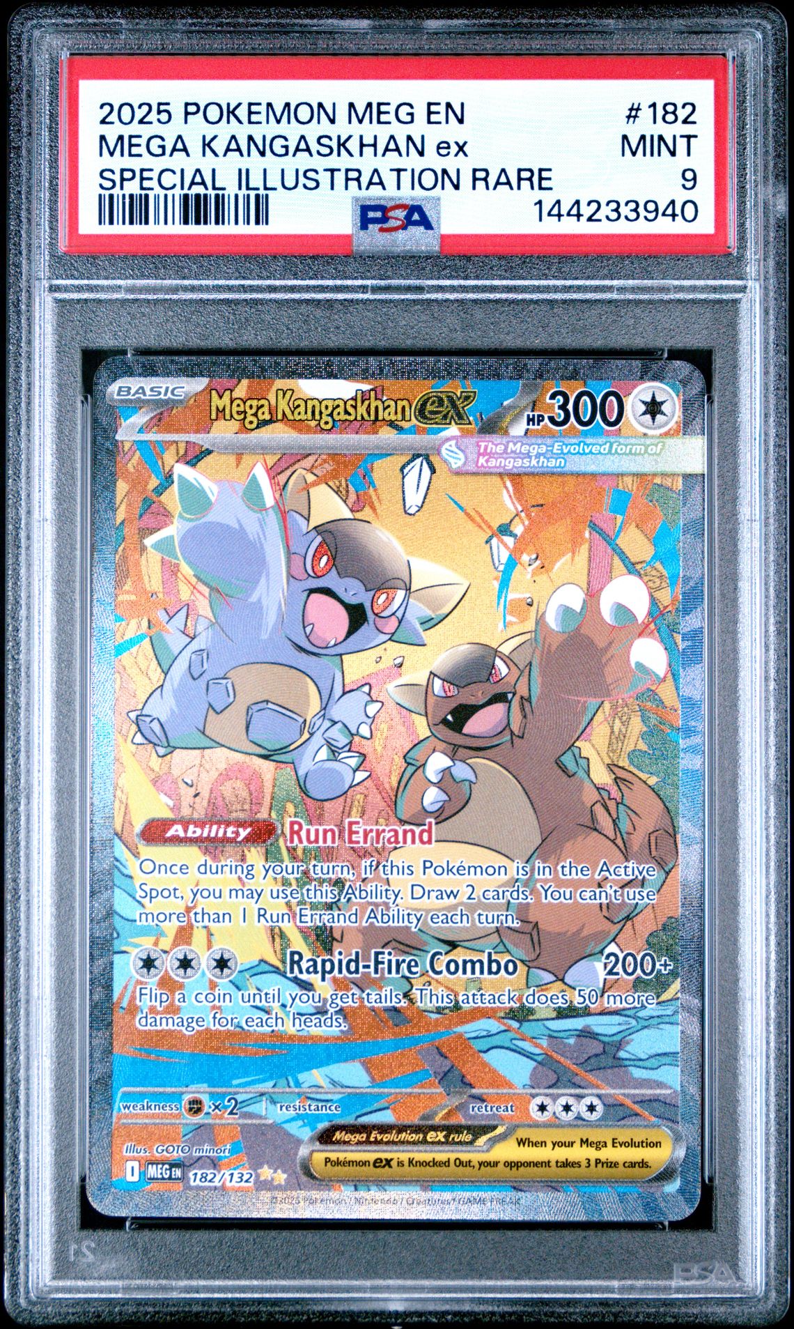 2025 Pokemon Meg En-Mega Evolution Mega Kangaskhan Ex #182 (Special Illustration Rare) Mint 9 front