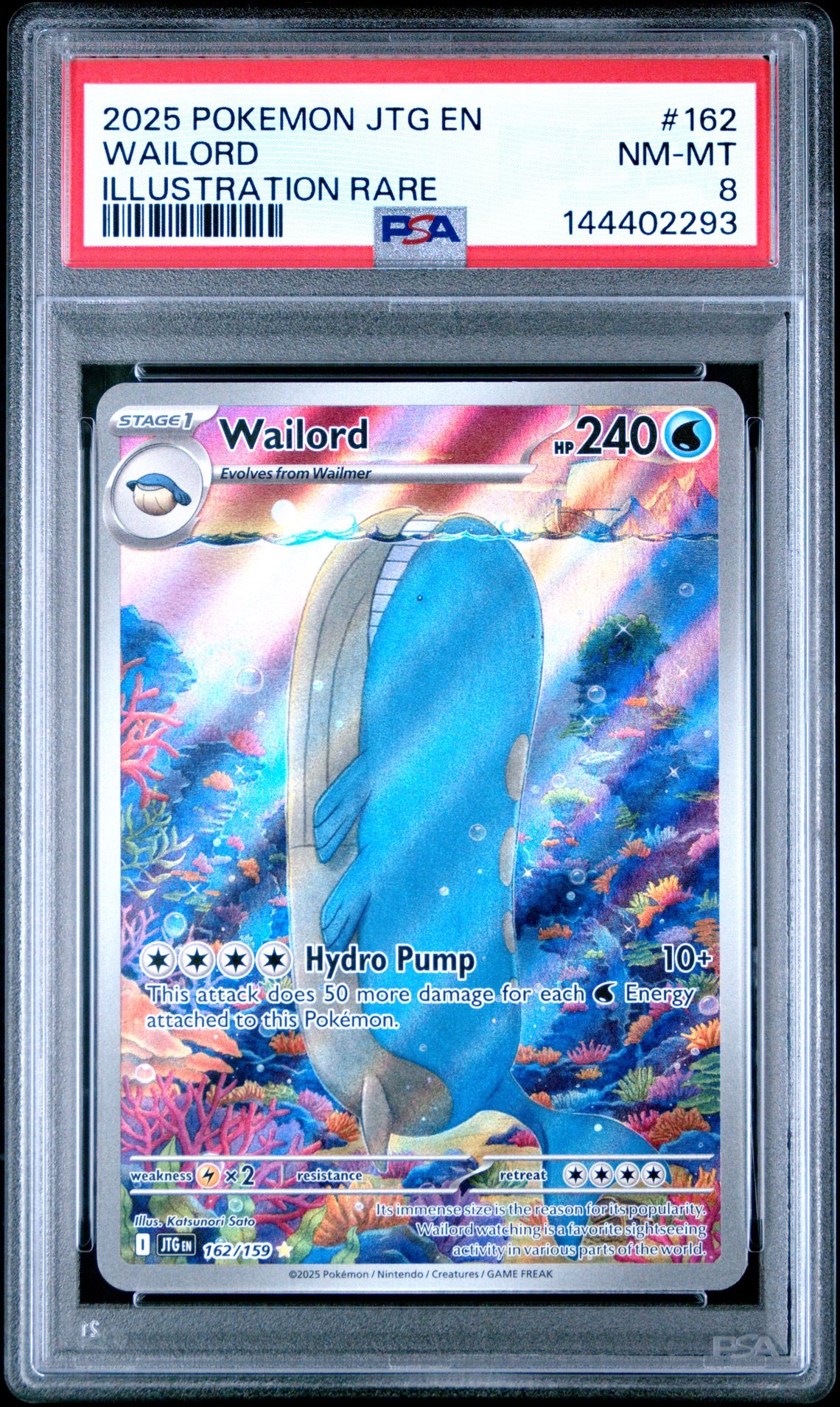 2025 Pokemon Jtg En-Journey Together Wailord #162 (Illustration Rare) Nm-Mt 8 front